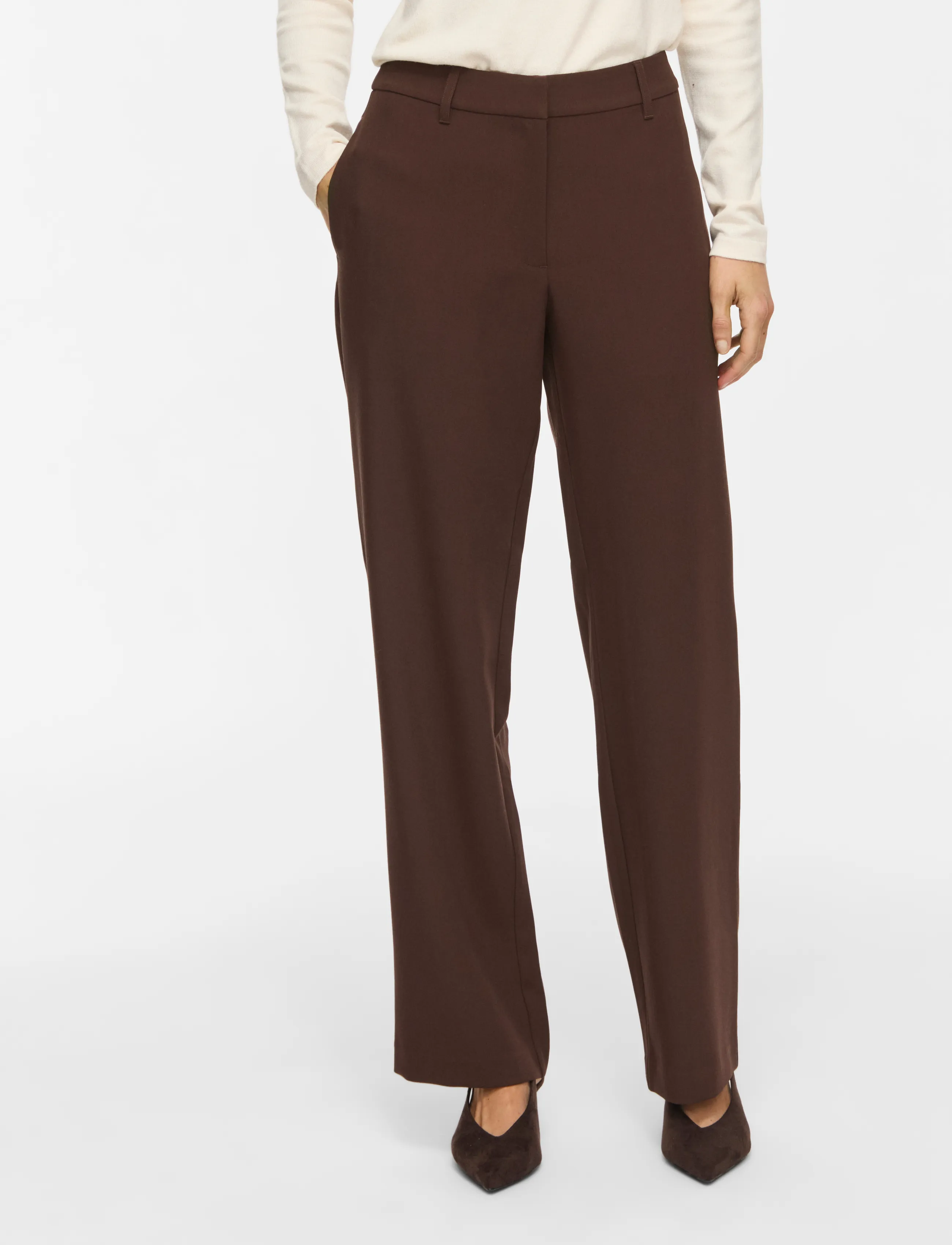 Vila VIEMMI RW STRAIGHT PANT - NOOS - Vila - COFFEE BEAN / brown