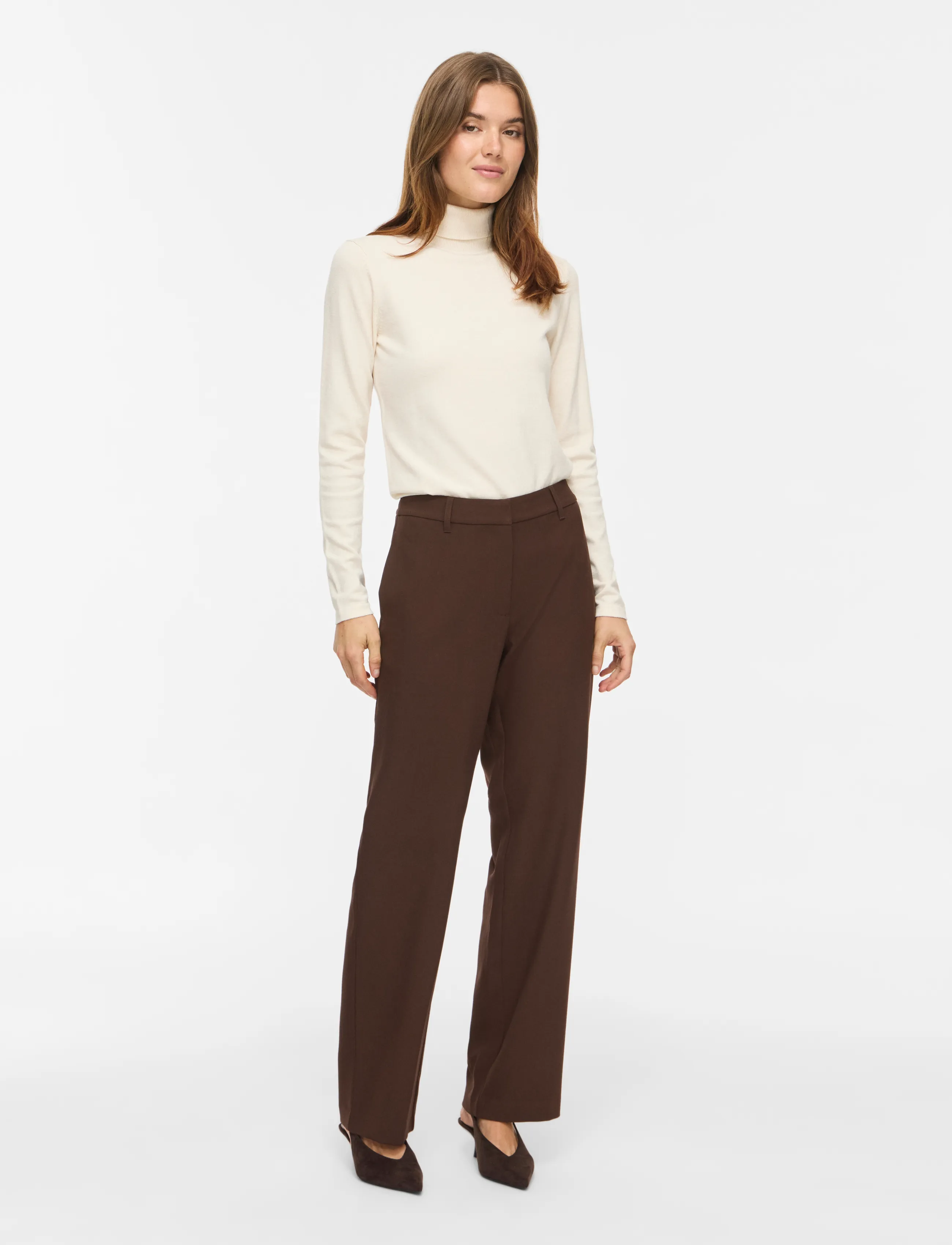 Vila - VIEMMI RW STRAIGHT PANT - NOOS - coffee bean - 4