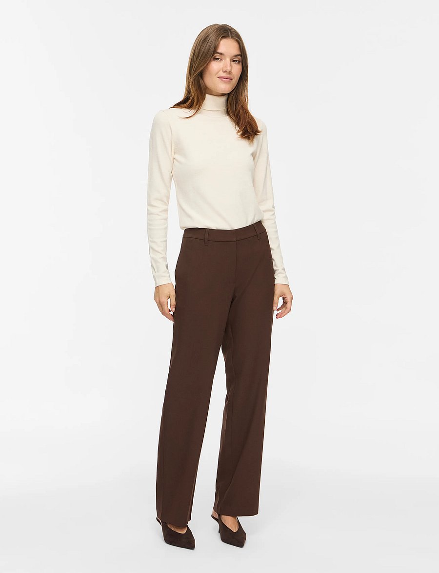 Vila - VIEMMI RW STRAIGHT PANT - NOOS - coffee bean - 4