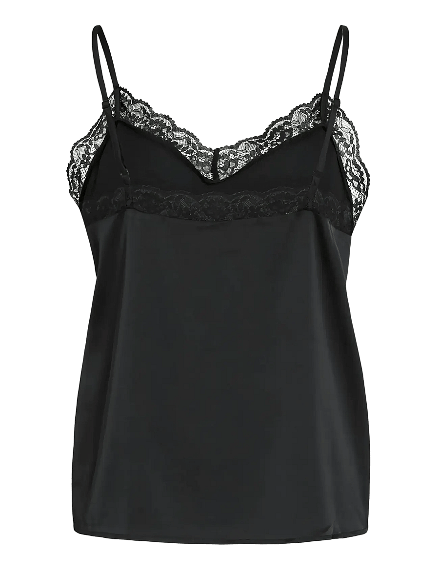 Vila - VIENNA RAVENNA LACE SINGLET - NOOS - Ärmellose tops - black beauty - 2