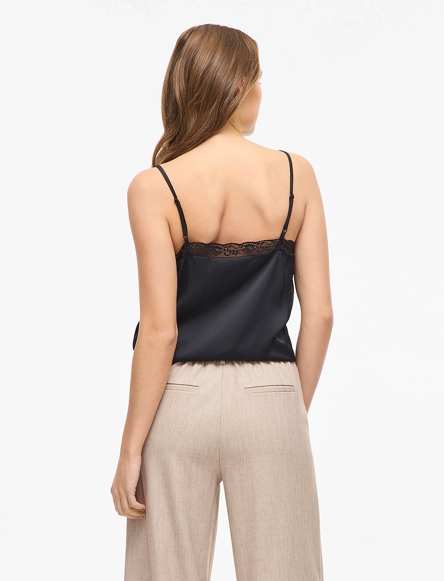 Vila - VIENNA RAVENNA LACE SINGLET - NOOS - Ärmellose tops - black beauty - 3