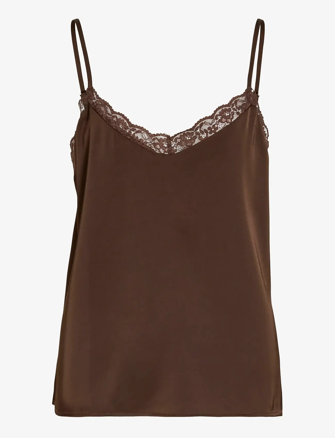 Vila - VIENNA RAVENNA LACE SINGLET - NOOS - tanktops - coffee bean - 1