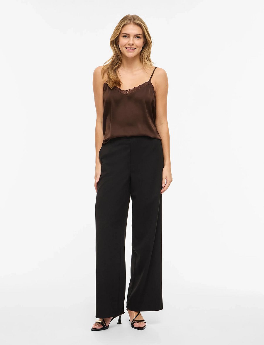 Vila - VIENNA RAVENNA LACE SINGLET - NOOS - varrukateta topid - coffee bean - 4