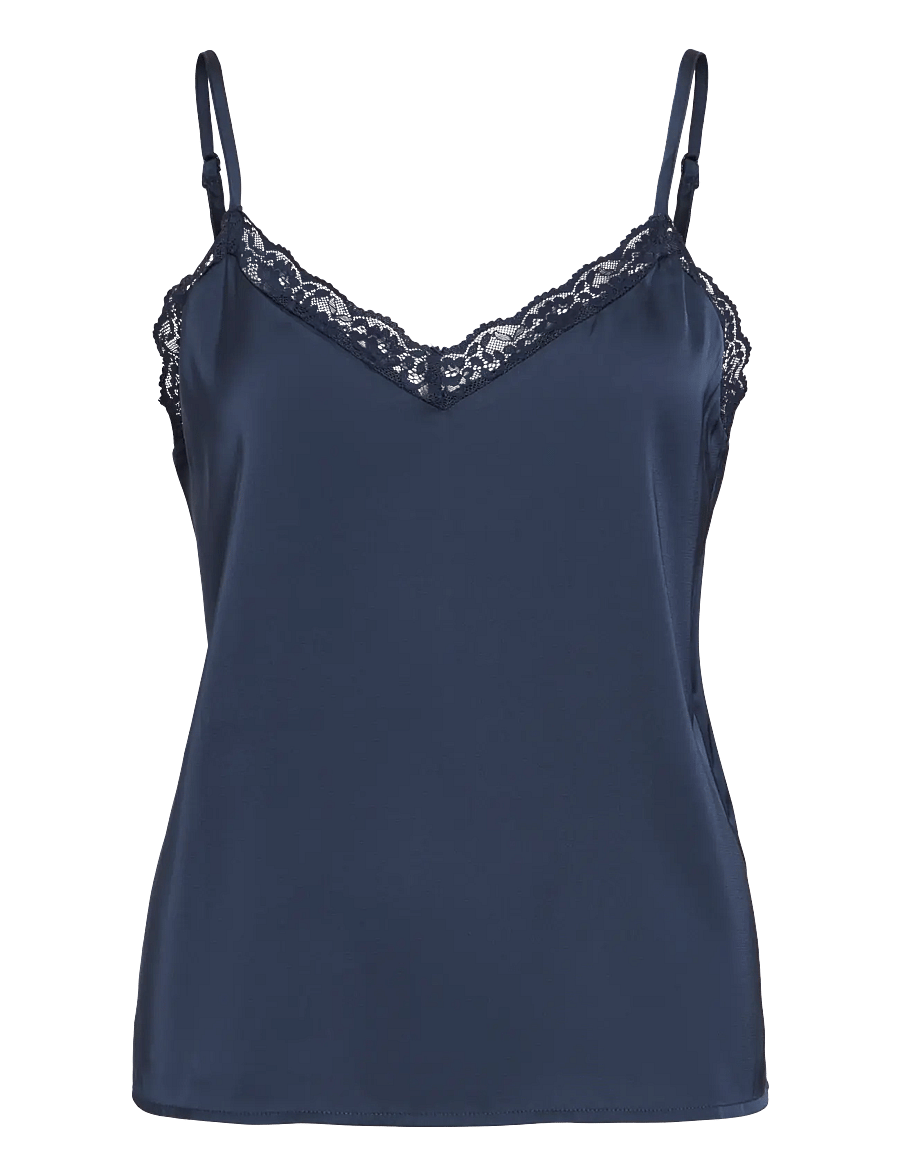 Vila - VIENNA RAVENNA LACE SINGLET - NOOS - varrukateta topid - navy blazer - 1