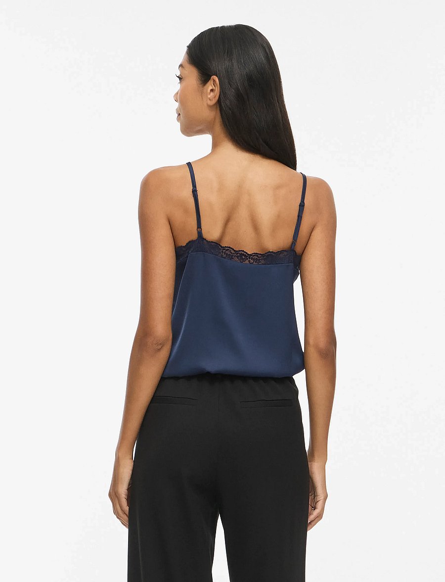 Vila - VIENNA RAVENNA LACE SINGLET - NOOS - varrukateta topid - navy blazer - 3