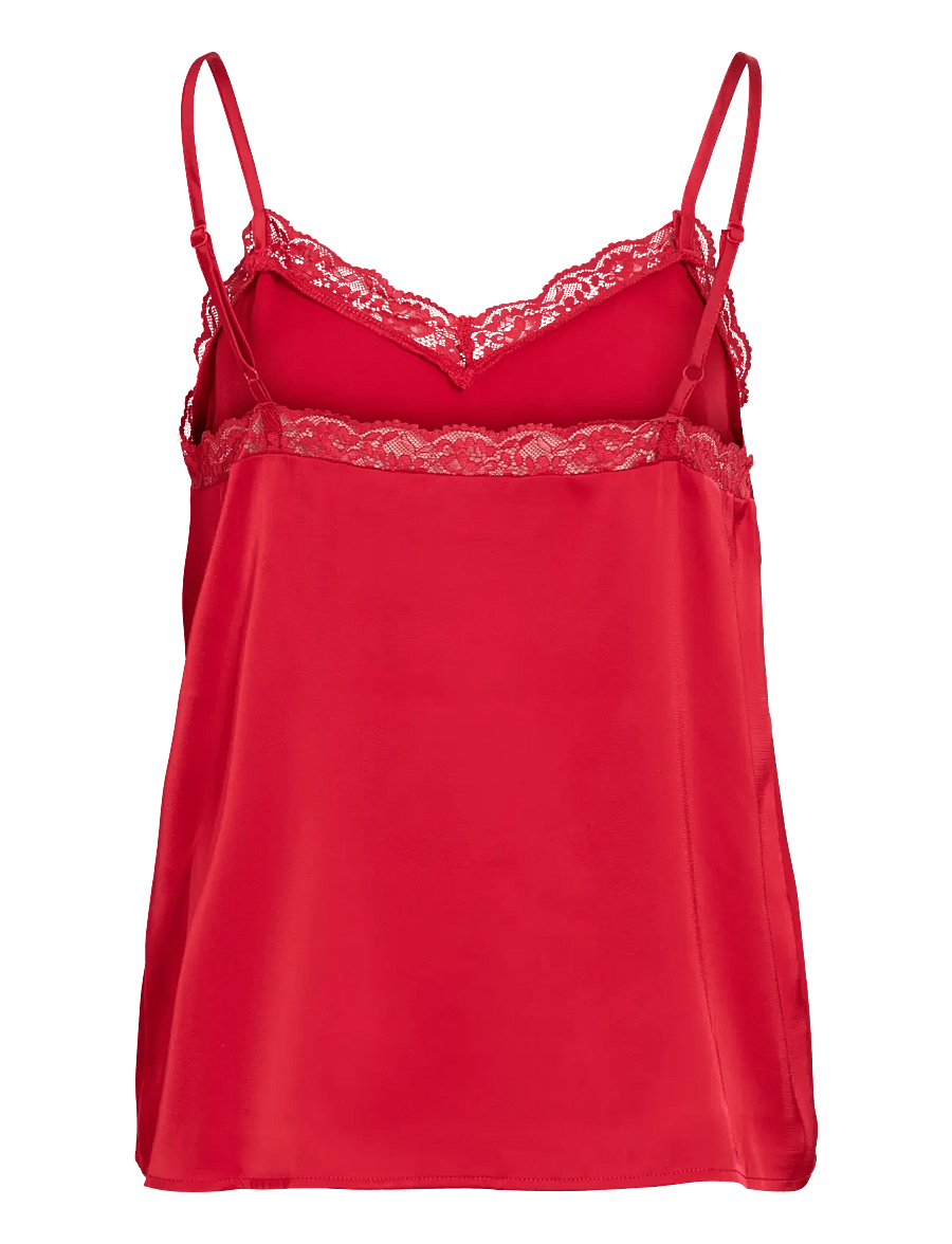Vila - VIENNA RAVENNA LACE SINGLET - NOOS - linnen - savvy red - 2