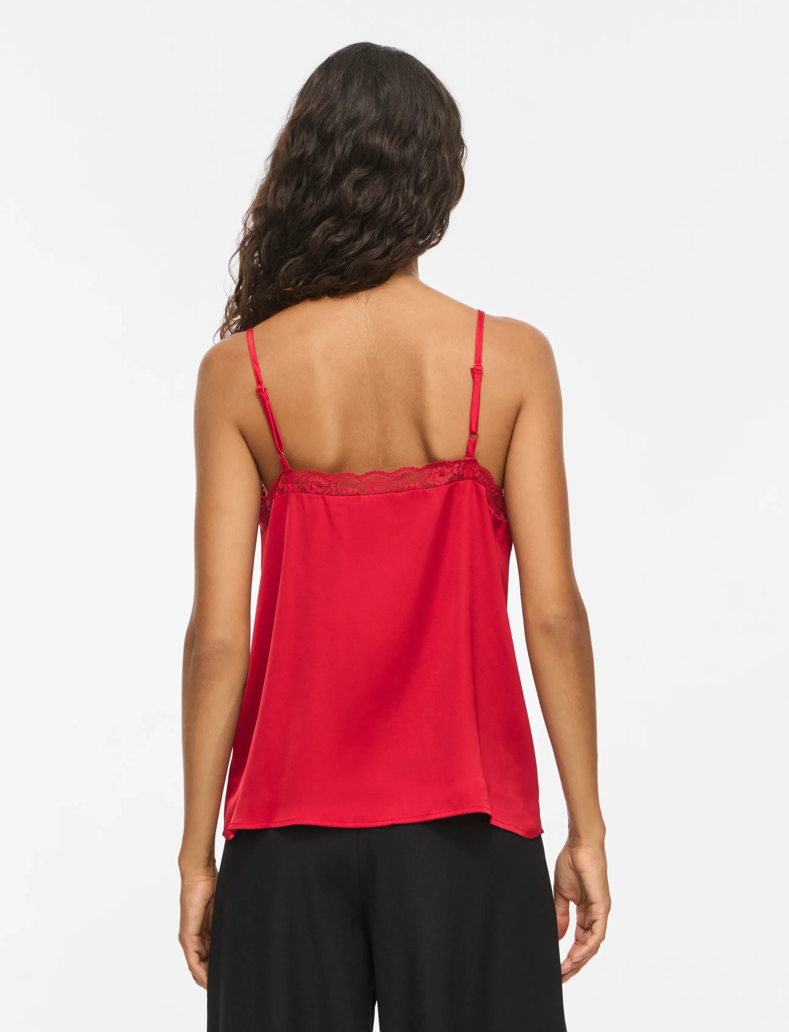 Vila - VIENNA RAVENNA LACE SINGLET - NOOS - linnen - savvy red - 3