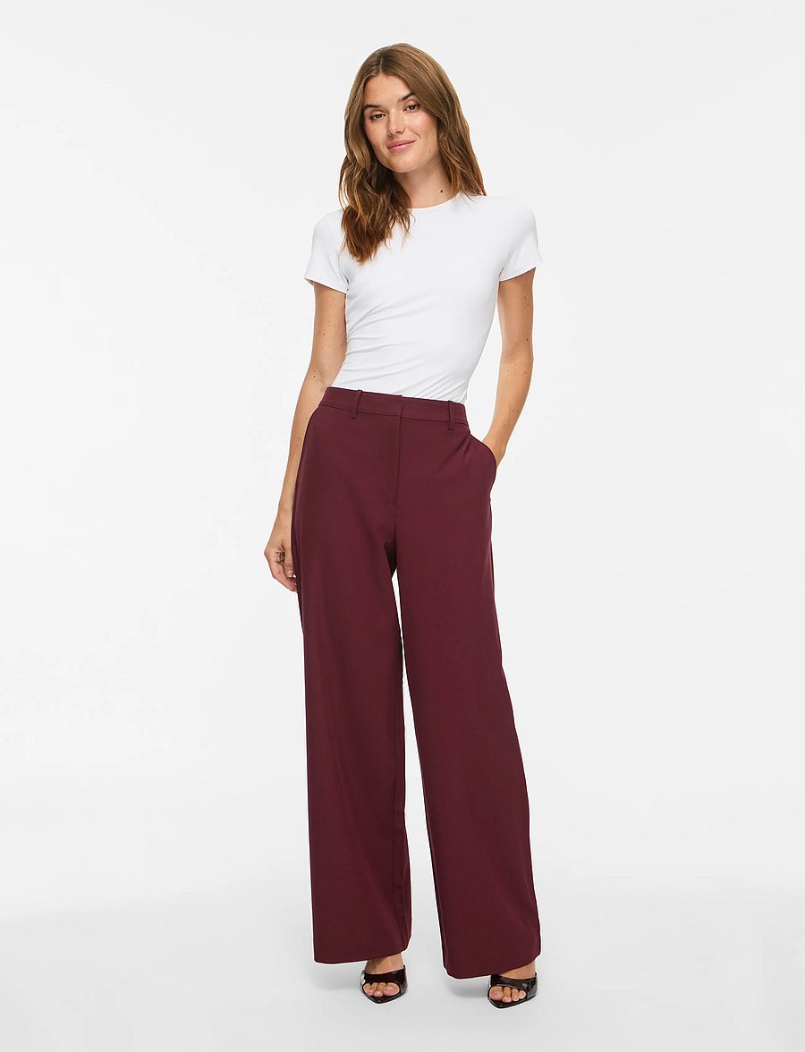 Vila - VIONTAYA HW WIDE PANTS/BFS - hosen mit weitem bein - port royale - 4