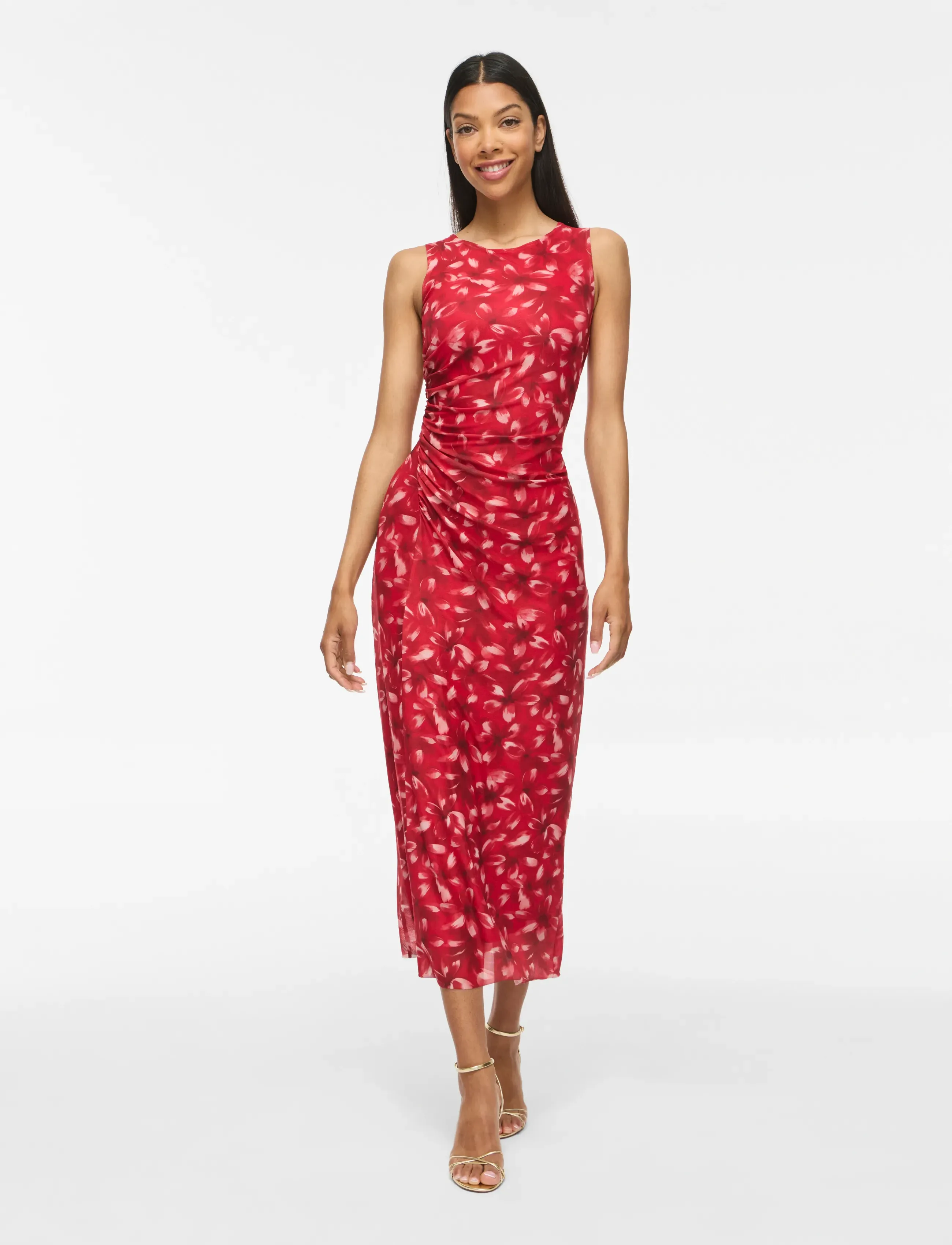 Vila Viingelise S/L Ankle Dress/Dc/Ka, XS, Dresses, Rot - Maxi Dress, Frauen
