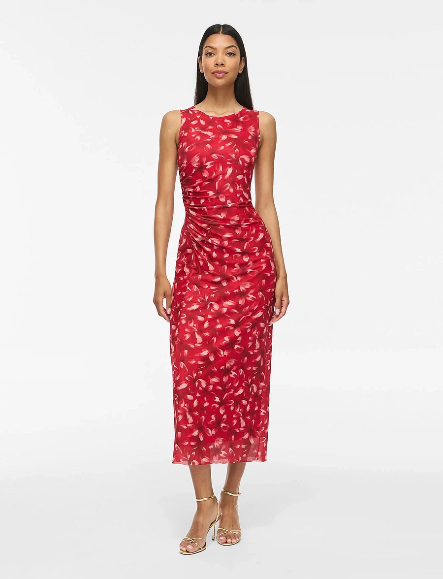 Vila - VIINGELISE S/L ANKLE DRESS/DC/KA - sommerkleider - racing red - 4