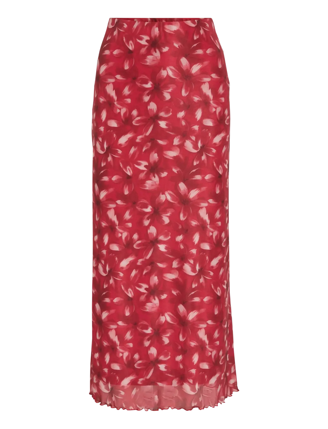 Vila VIINGELISE HW MIDI SKIRT/DC/KA - Midiseelikud - RACING RED / red