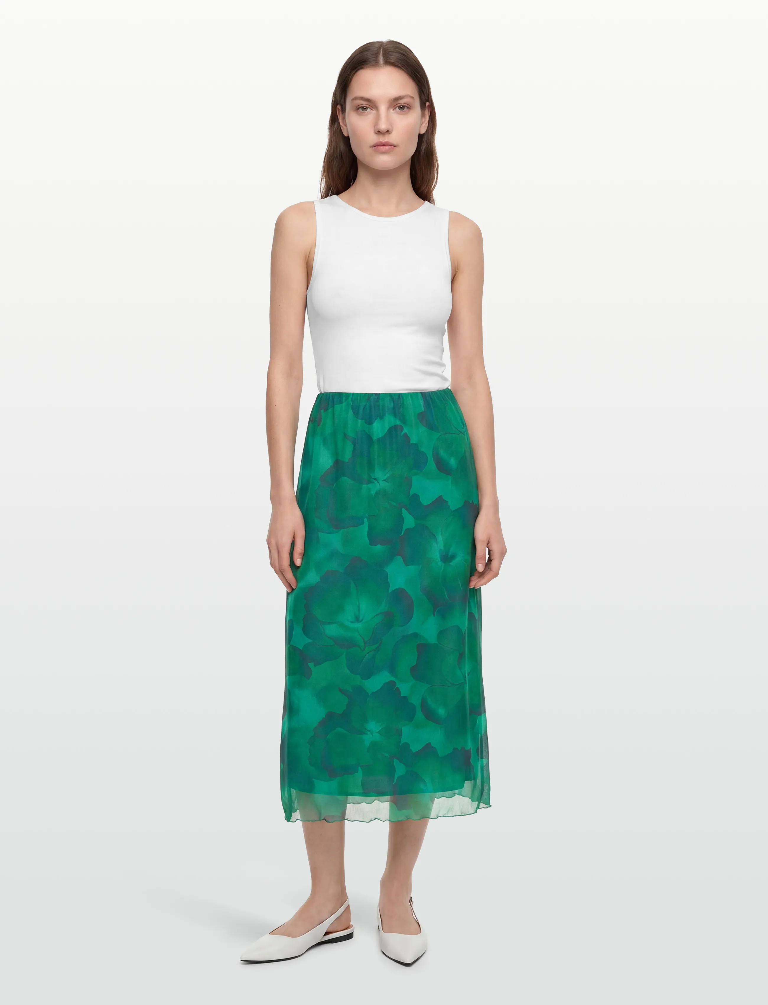 Vila VIINGELISE HW MIDI SKIRT/DC/KA - Seelikud - ULTRAMARINE GREEN / green