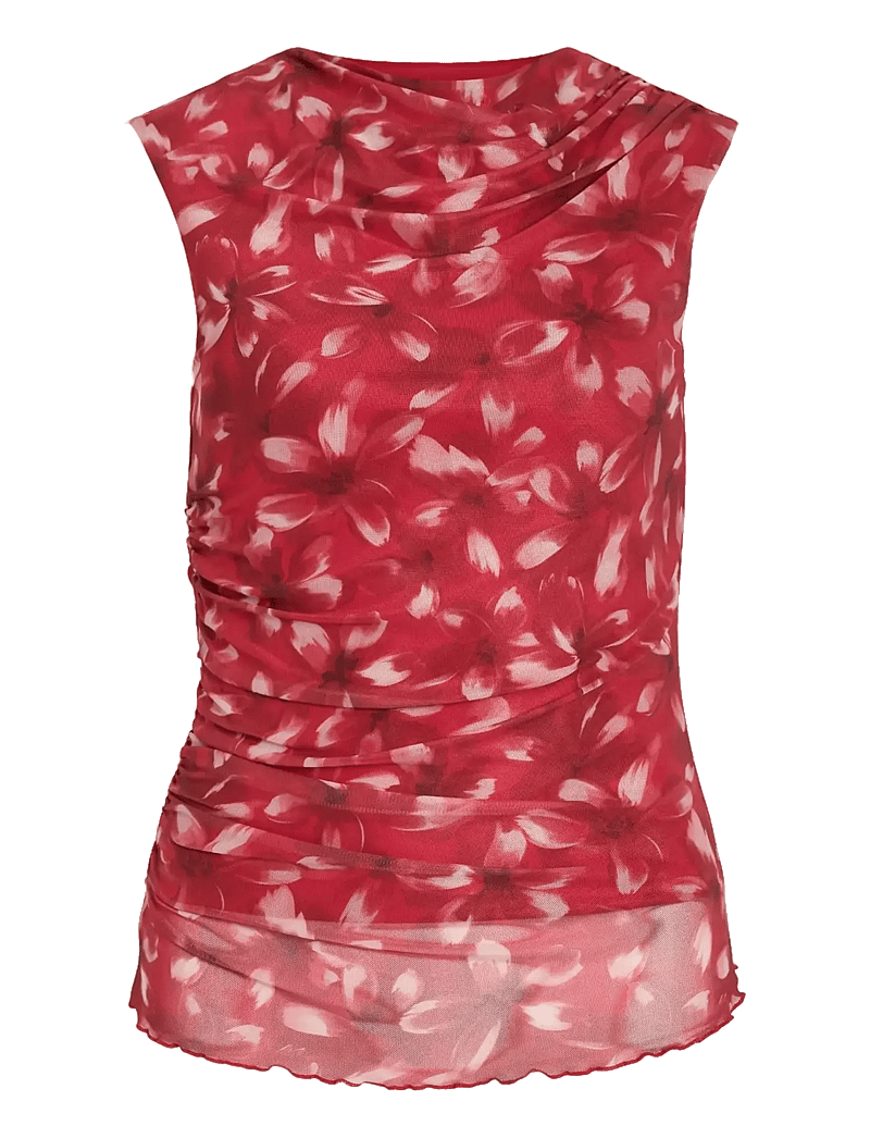 Vila - VIINGELISE S/L WATERFALL TOP/DC/KA - special occasions - racing red - 0