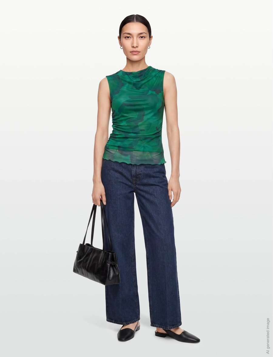 Vila - VIINGELISE S/L WATERFALL TOP/DC/KA - speciella tillfällen - ultramarine green - 0