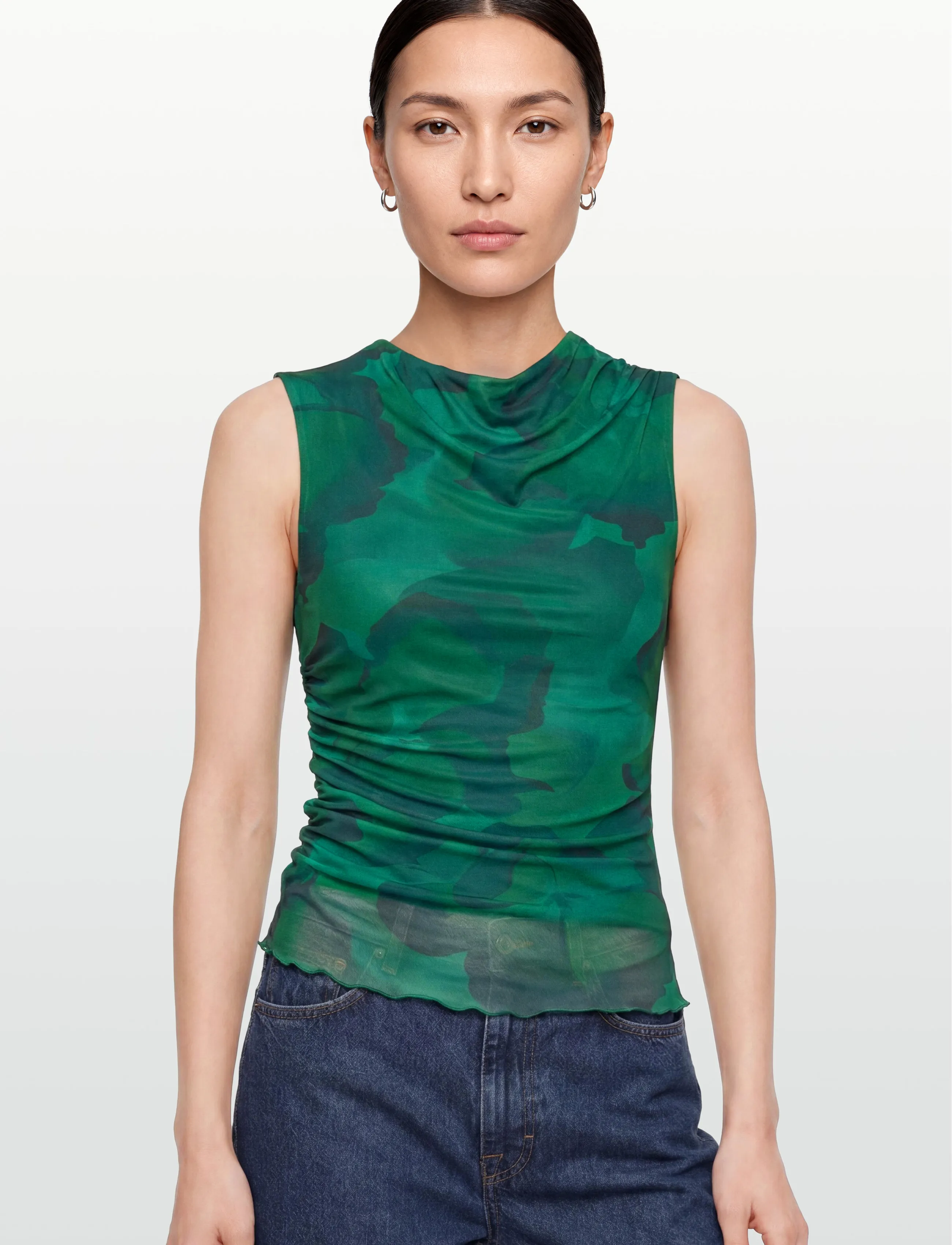 Vila - VIINGELISE S/L WATERFALL TOP/DC/KA - speciella tillfällen - ultramarine green - 3