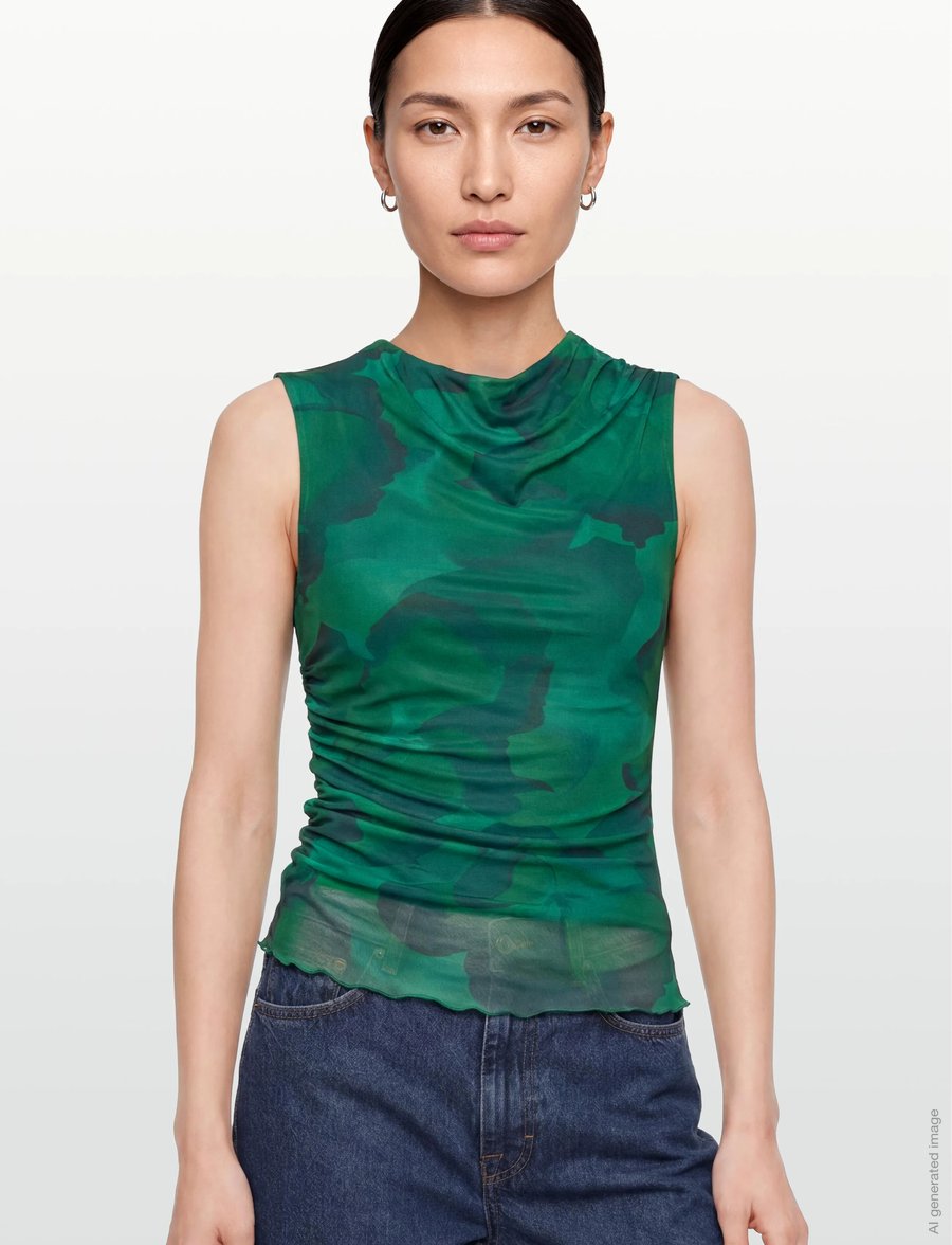 Vila - VIINGELISE S/L WATERFALL TOP/DC/KA - speciella tillfällen - ultramarine green - 3