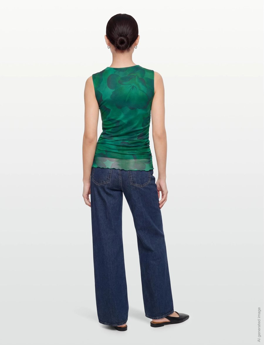 Vila - VIINGELISE S/L WATERFALL TOP/DC/KA - speciella tillfällen - ultramarine green - 4