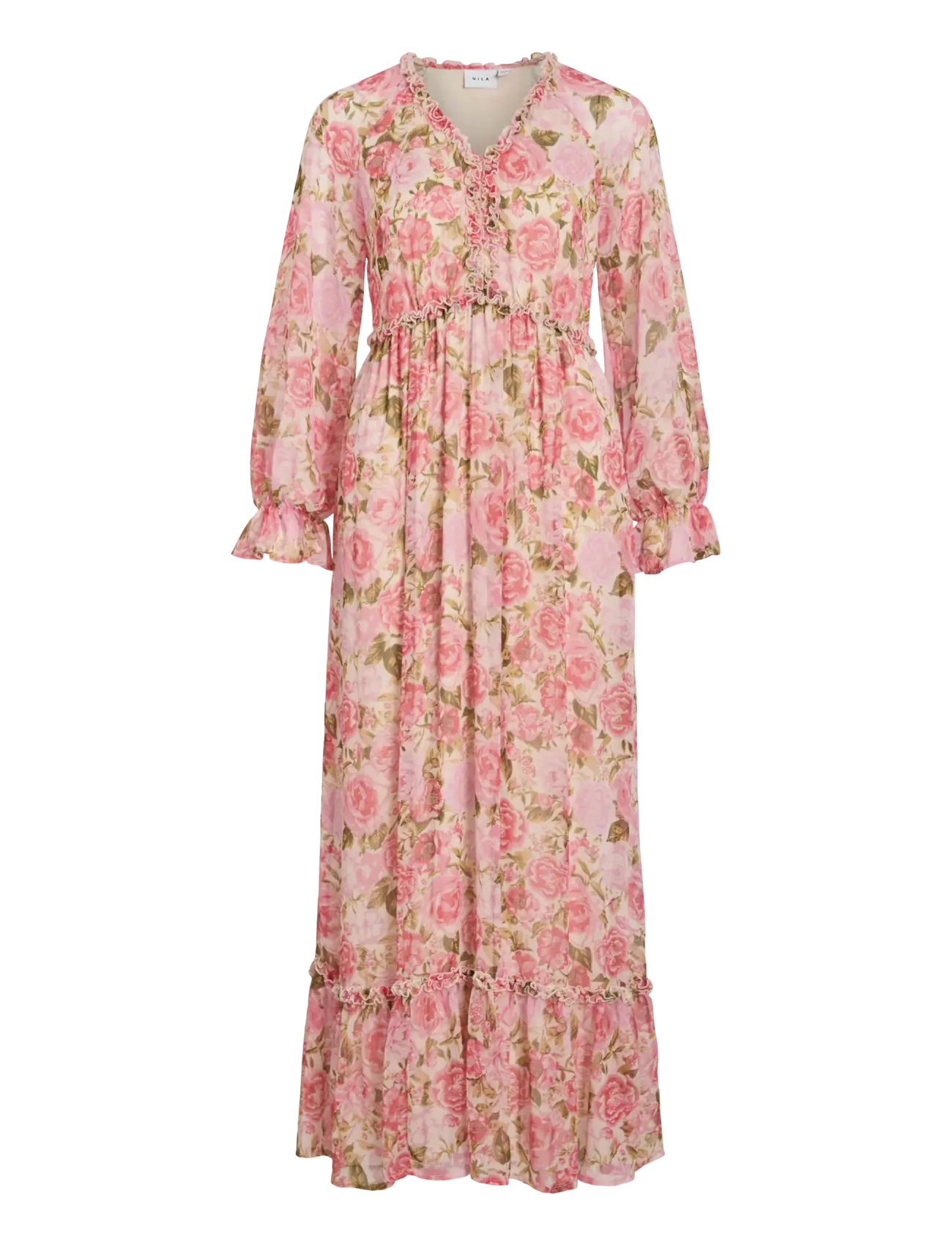Vila VIEMSA NEW L/S MAXI DRESS/DC/KA - Maxi Dresses - BIRCH / multi