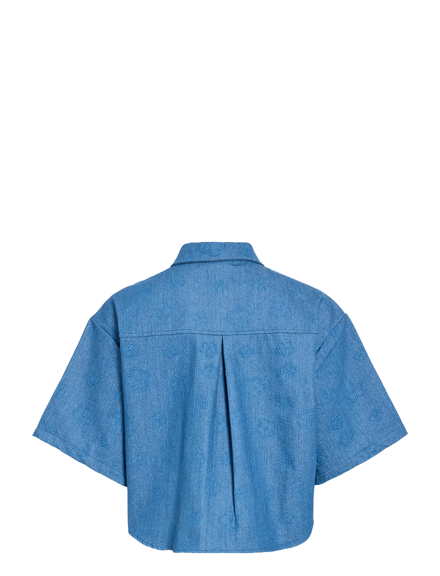 Vila - VILUNA 3/4 DENIM SHIRT - teksasärgid - medium blue denim - 2