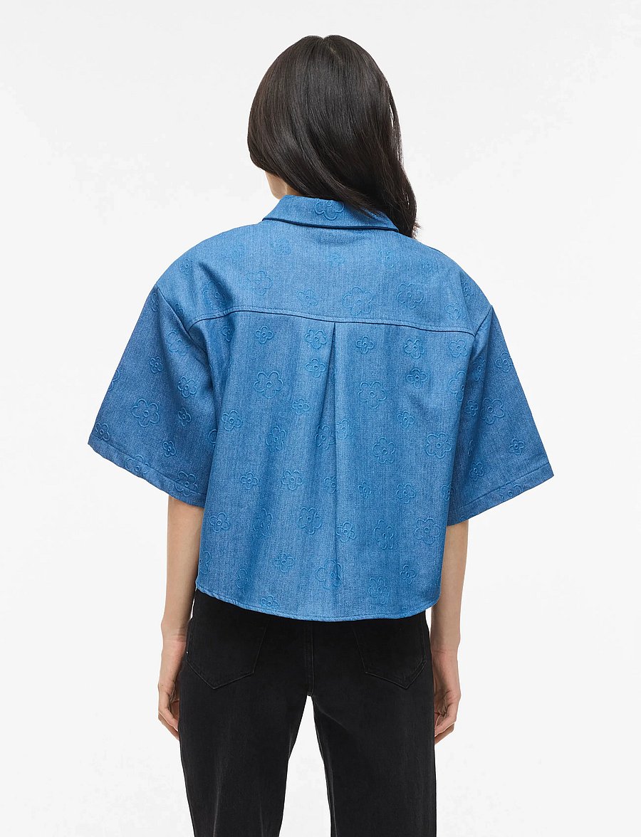 Vila - VILUNA 3/4 DENIM SHIRT - teksasärgid - medium blue denim - 3