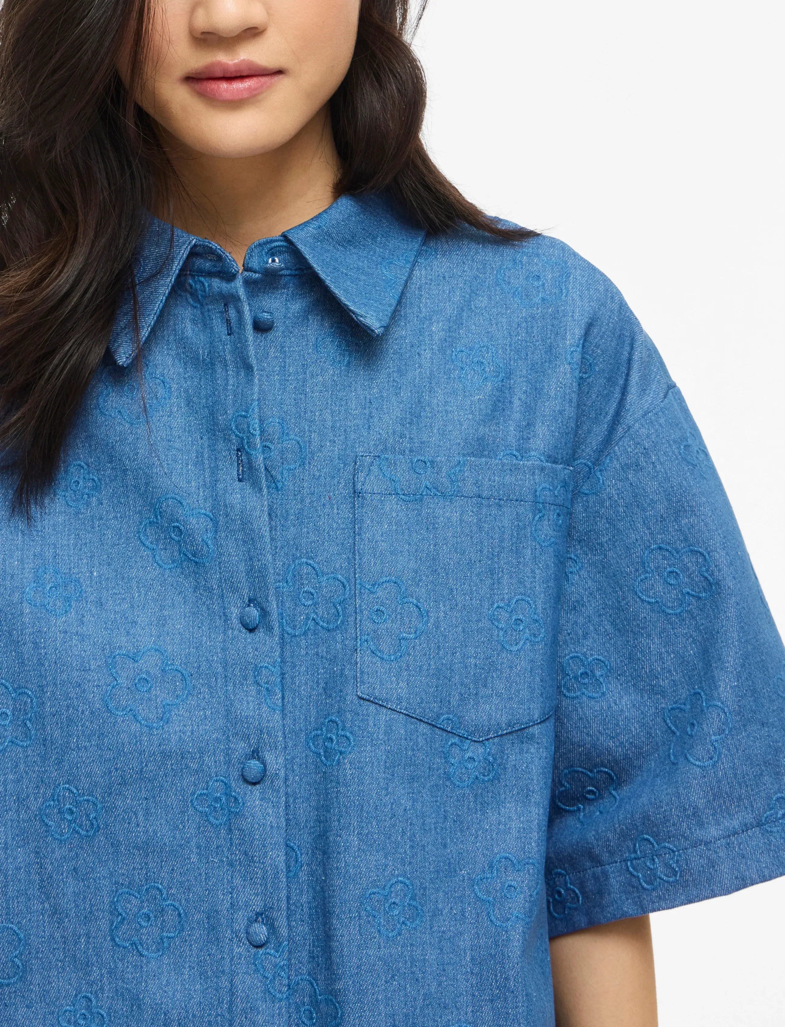 VILA Viluna 3/4 Denim Shirt Dress skjortklänningar dam – bild 6