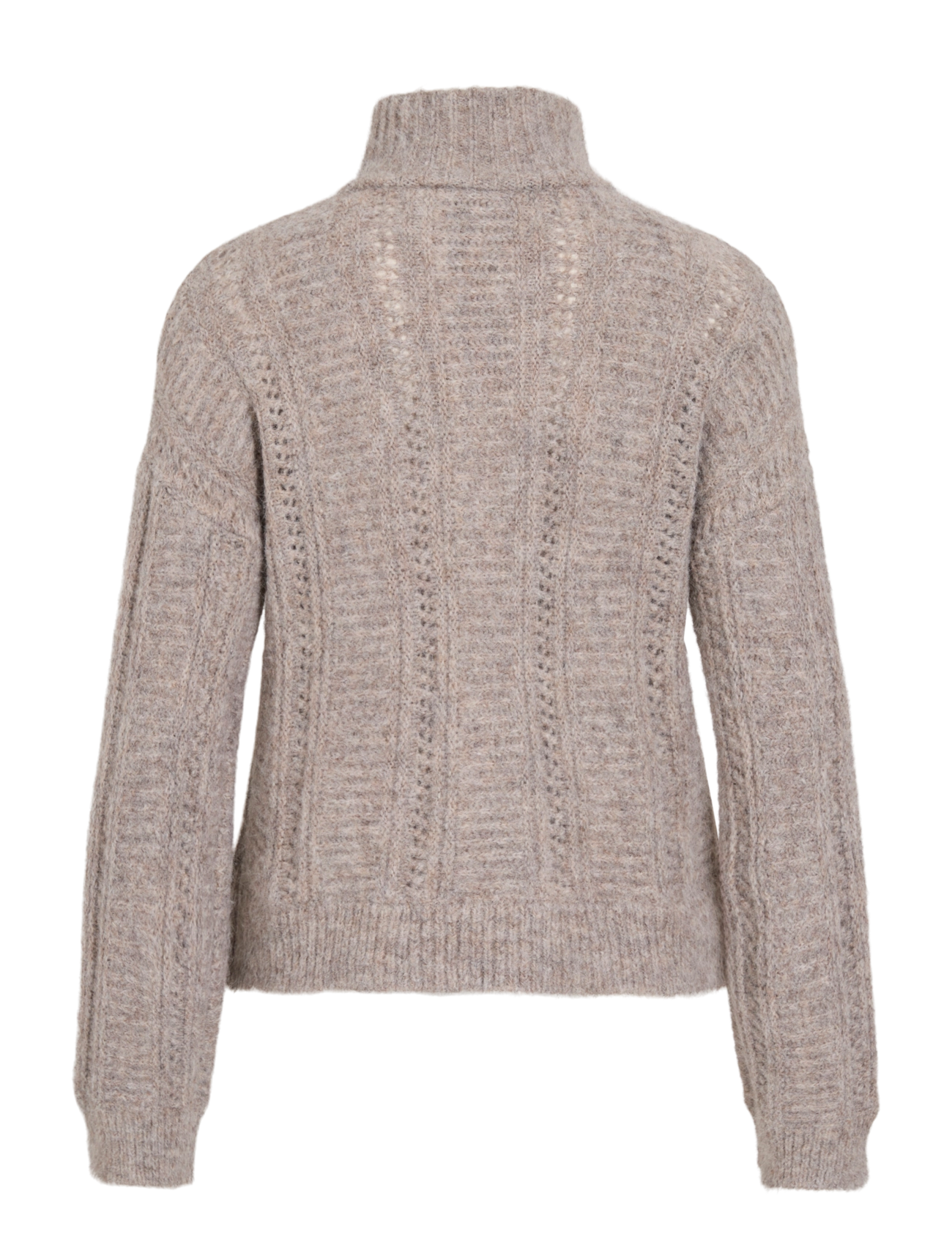 Vila - VIGLEEBA HALF ZIP KNIT TOP/VOL/SPI - natural melange - 1