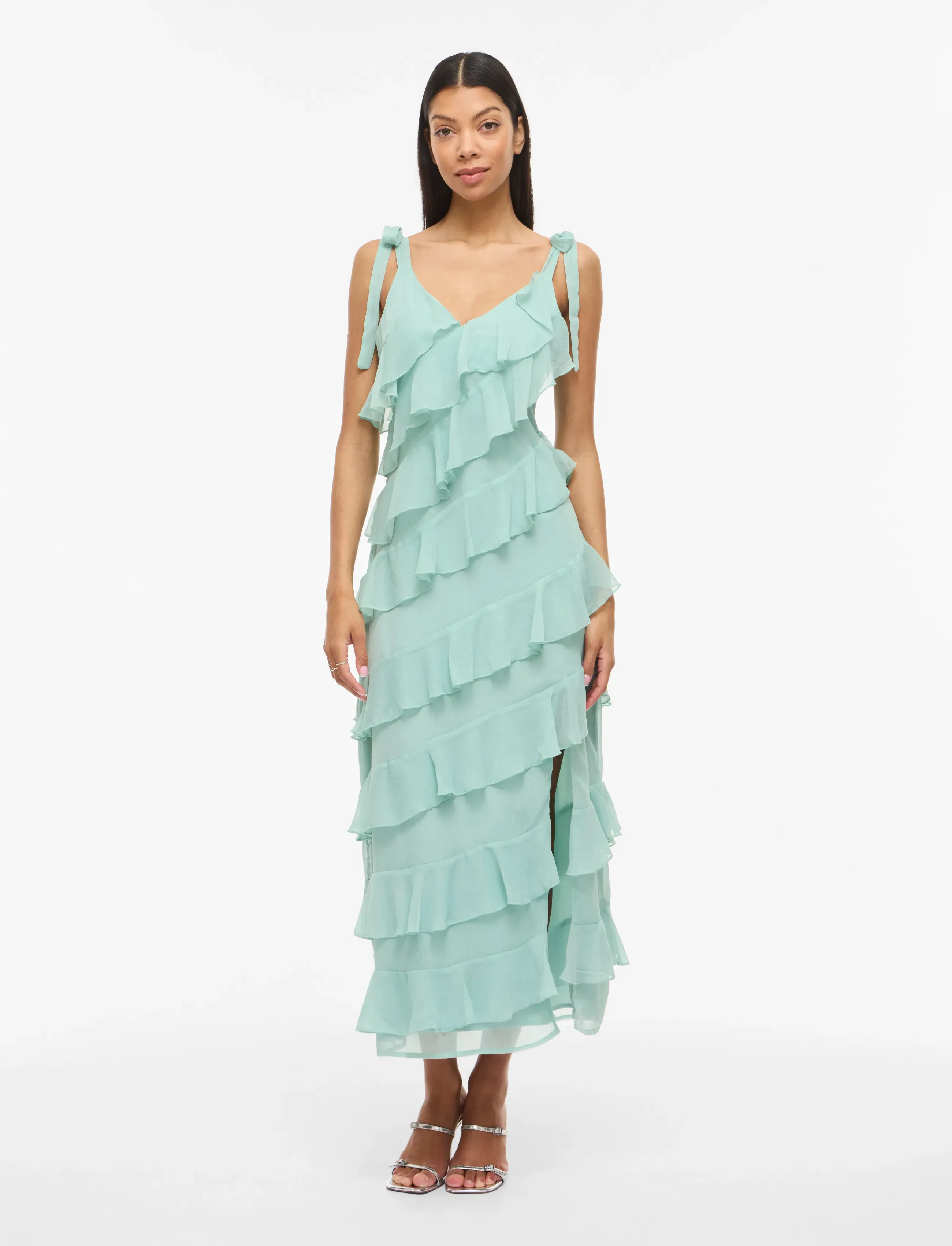 Vila VILUNA WIDE STRAP ANKLE DRESS/DC/KA - Kläder - BLUE SURF / green