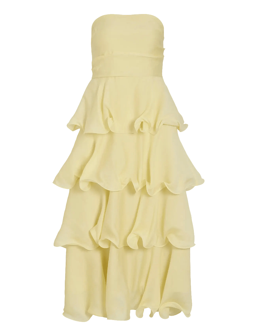 Vila - VIVALBORG BANDEAU ANKLE DRESS/DC/KA - maksikleidid - pastel yellow - 0