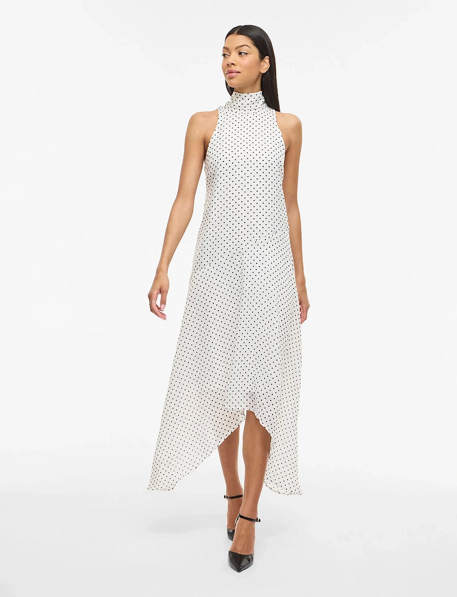 Vila - VILO S/L HIGHNECK MIDI DRESS/DC/KA - confirmation - cloud dancer - 4