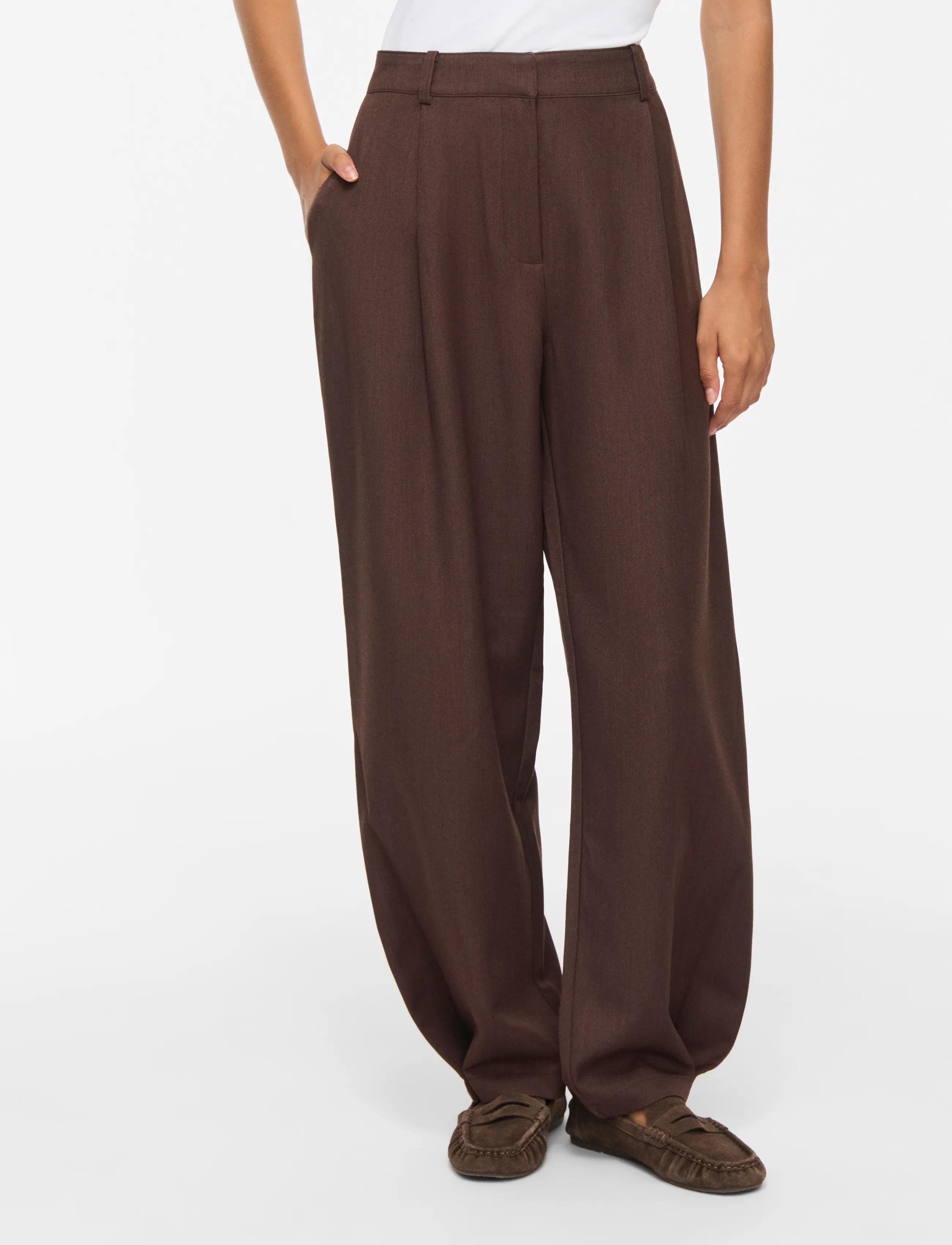 Byxor Vila Leora HW Trousers Coffee Bean 5