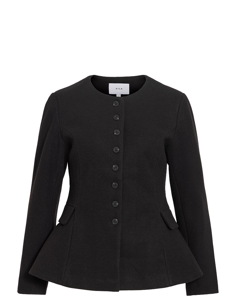 Vila - VIZIKKA L/S WAIST JACKET/BFS - black beauty - 1