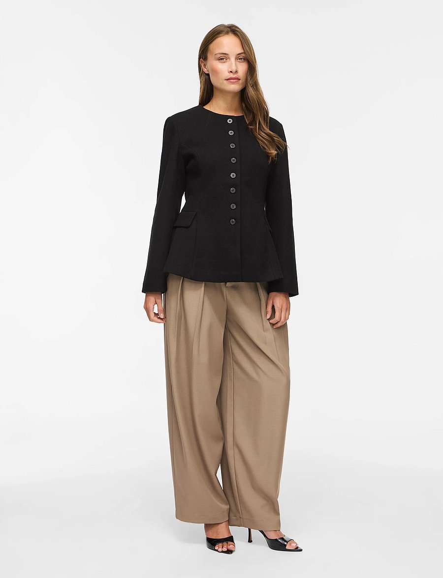 Vila - VIZIKKA L/S WAIST JACKET/BFS - black beauty - 4