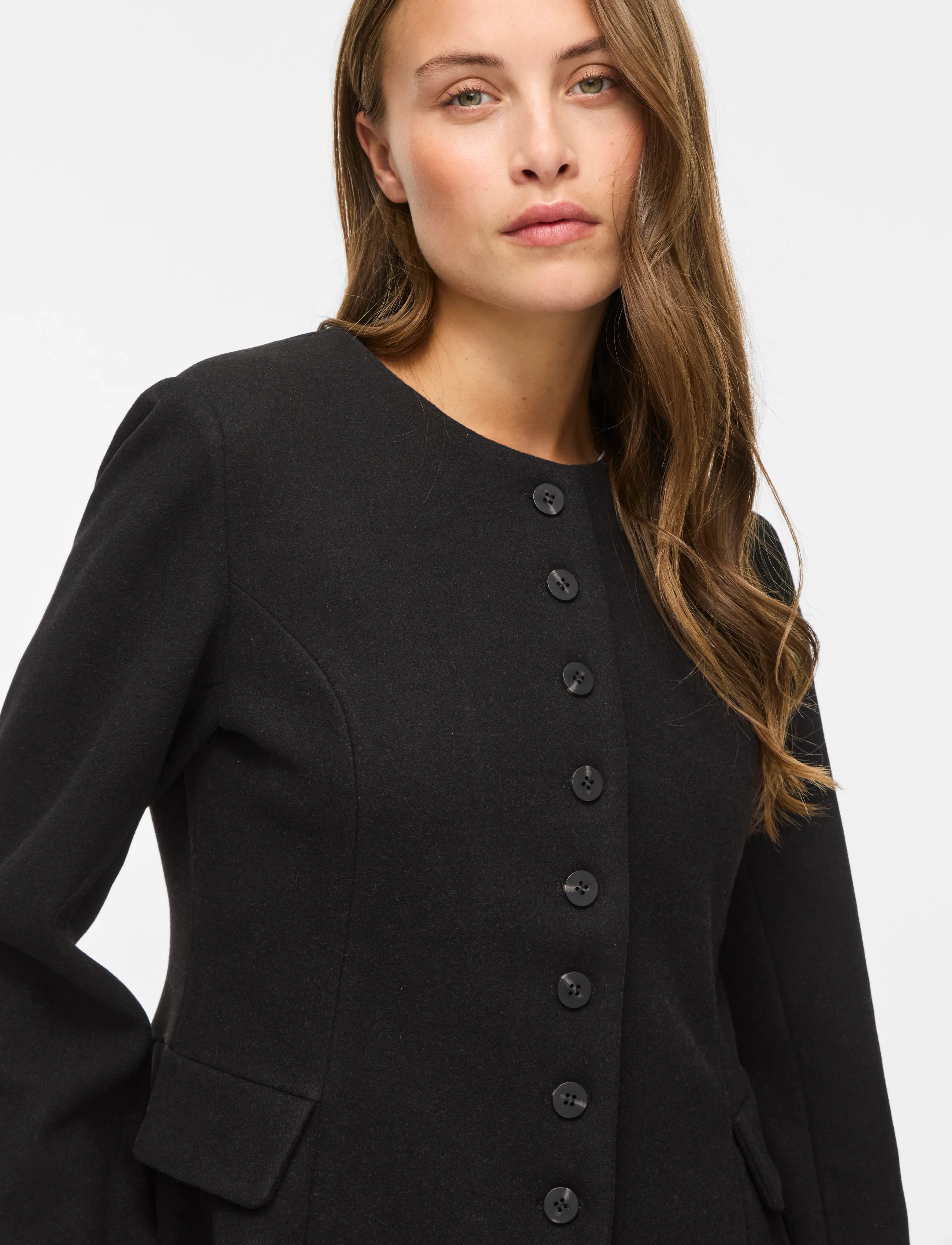 Vila - VIZIKKA L/S WAIST JACKET/BFS - black beauty - 5