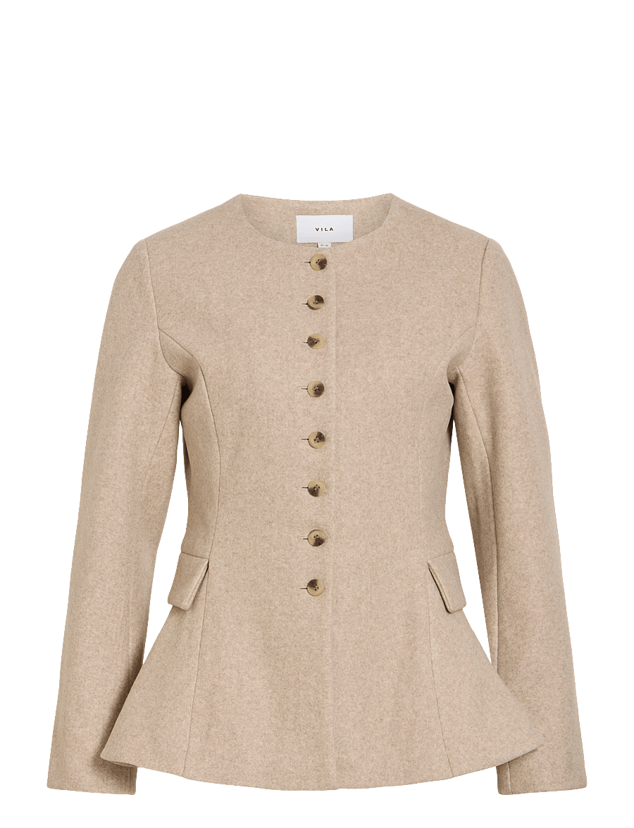 Vila - VIZIKKA L/S WAIST JACKET/BFS - natural melange - 1