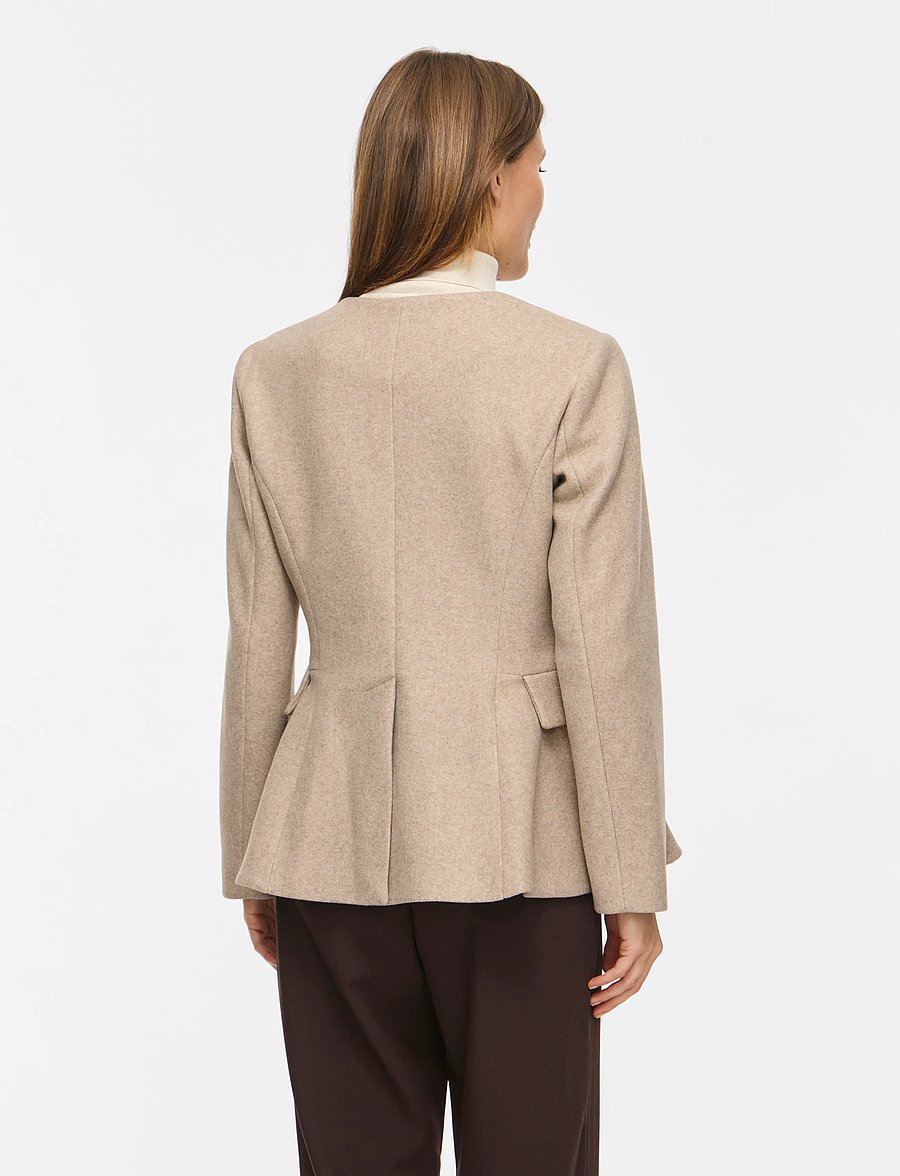 Vila - VIZIKKA L/S WAIST JACKET/BFS - natural melange - 3