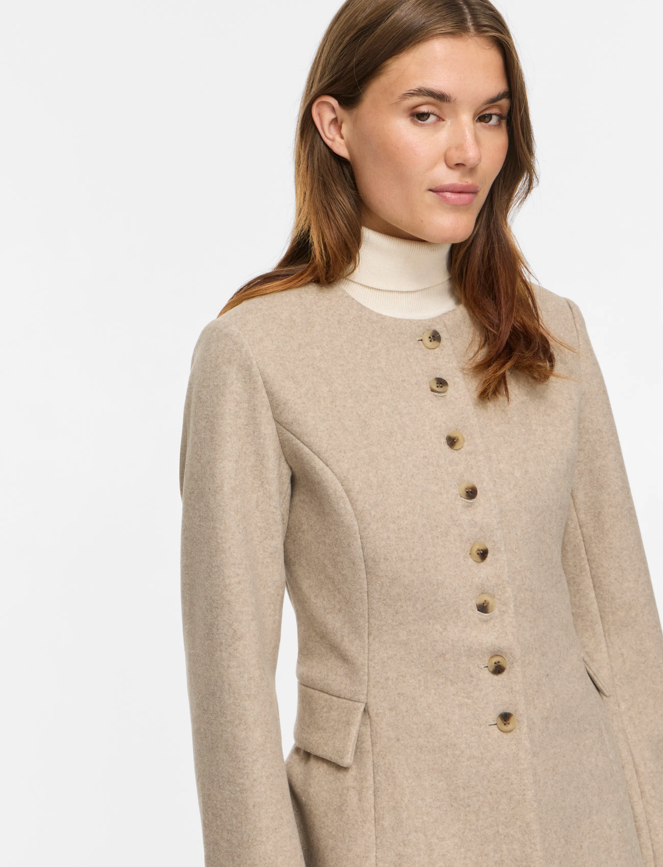 Vila - VIZIKKA L/S WAIST JACKET/BFS - natural melange - 4