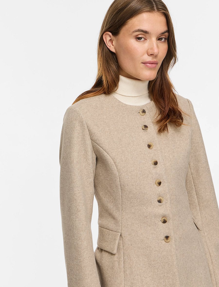 Vila - VIZIKKA L/S WAIST JACKET/BFS - natural melange - 4