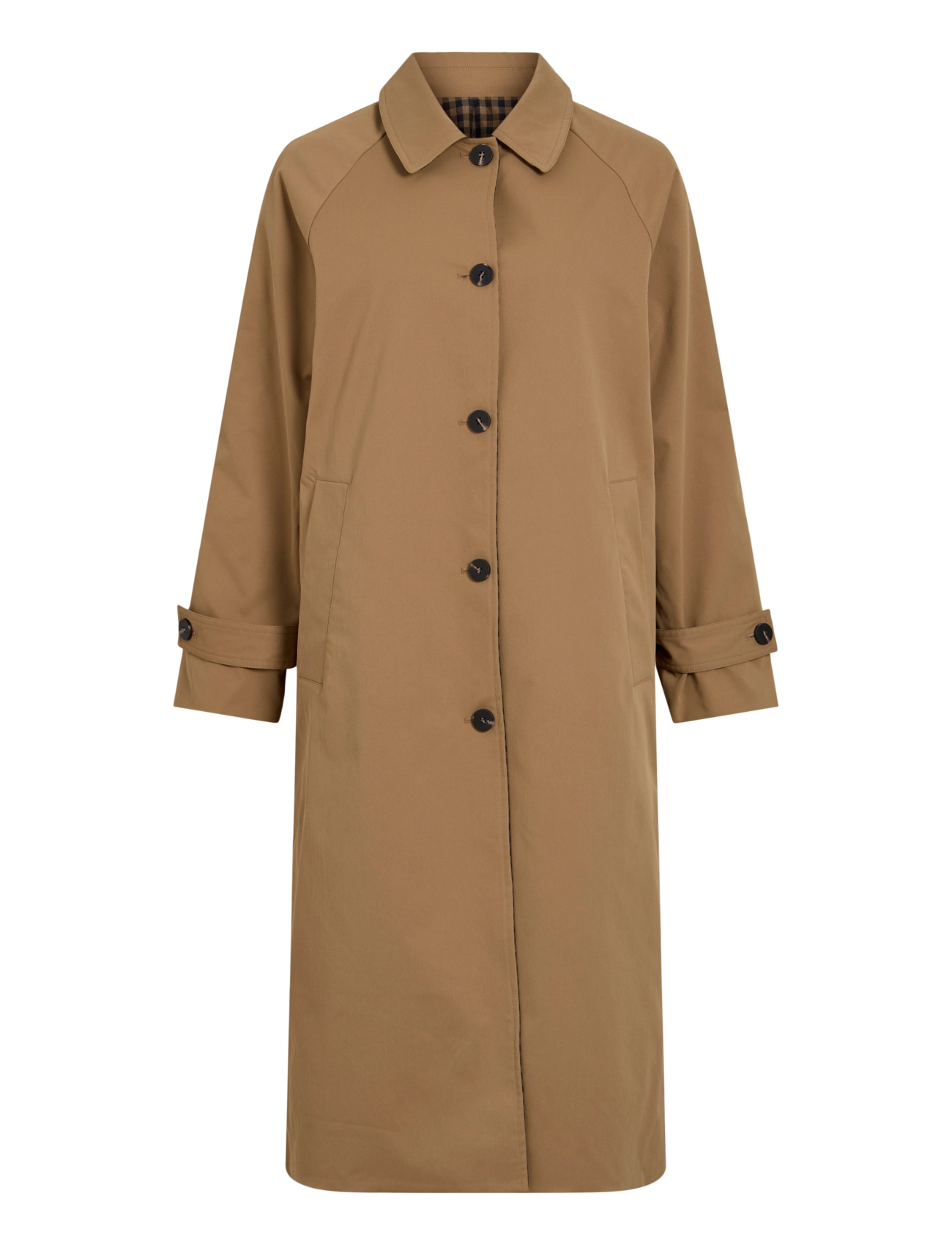 Vila Vitenela Rev L/S Trenchcoat/Spi, 44, Beige, Frakker > Trenchcoats, Dame