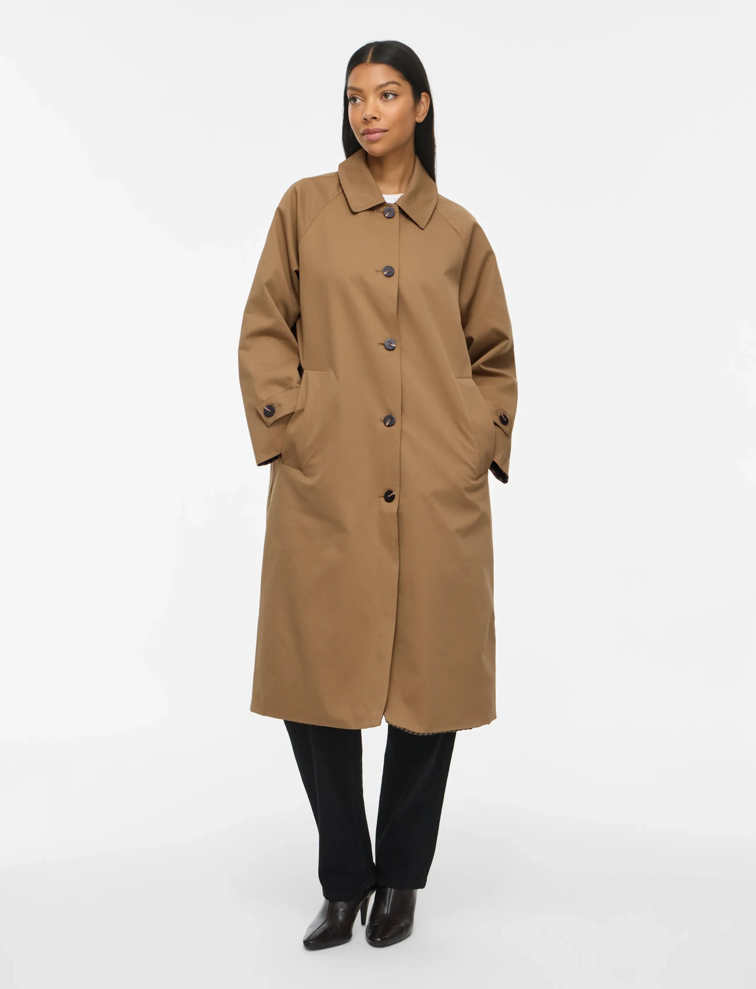 Vila VITENELA REV L/S TRENCHCOAT/SPI - Tänavastiil - ERMINE / beige