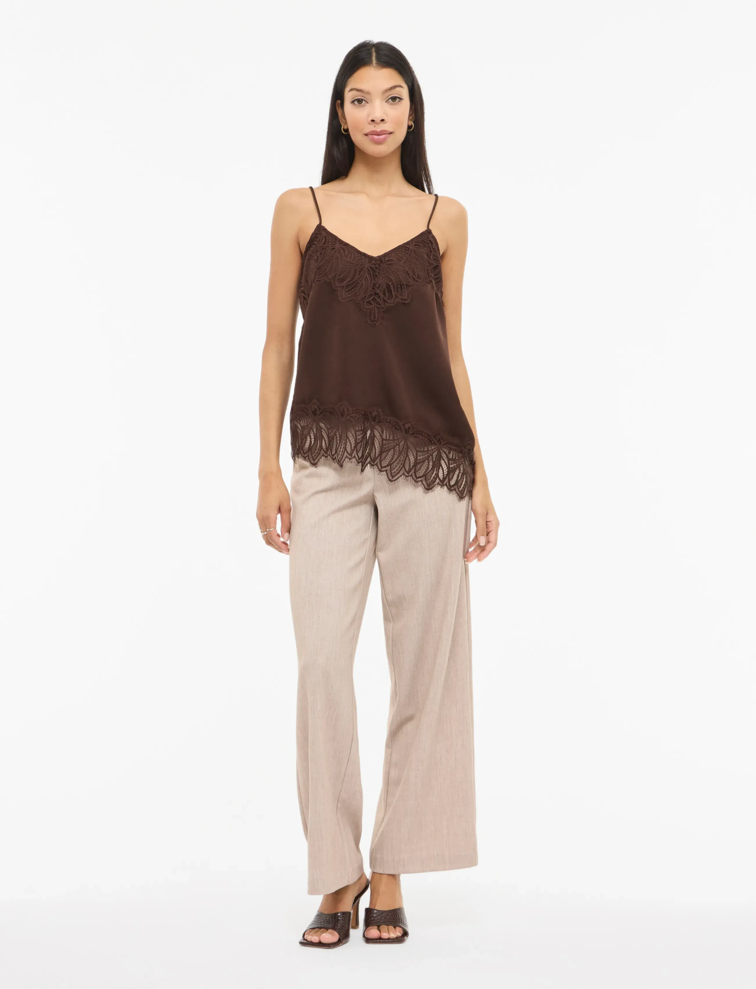 Vila - VILEA STRAP TOP - sleeveless tops - coffee bean - 4