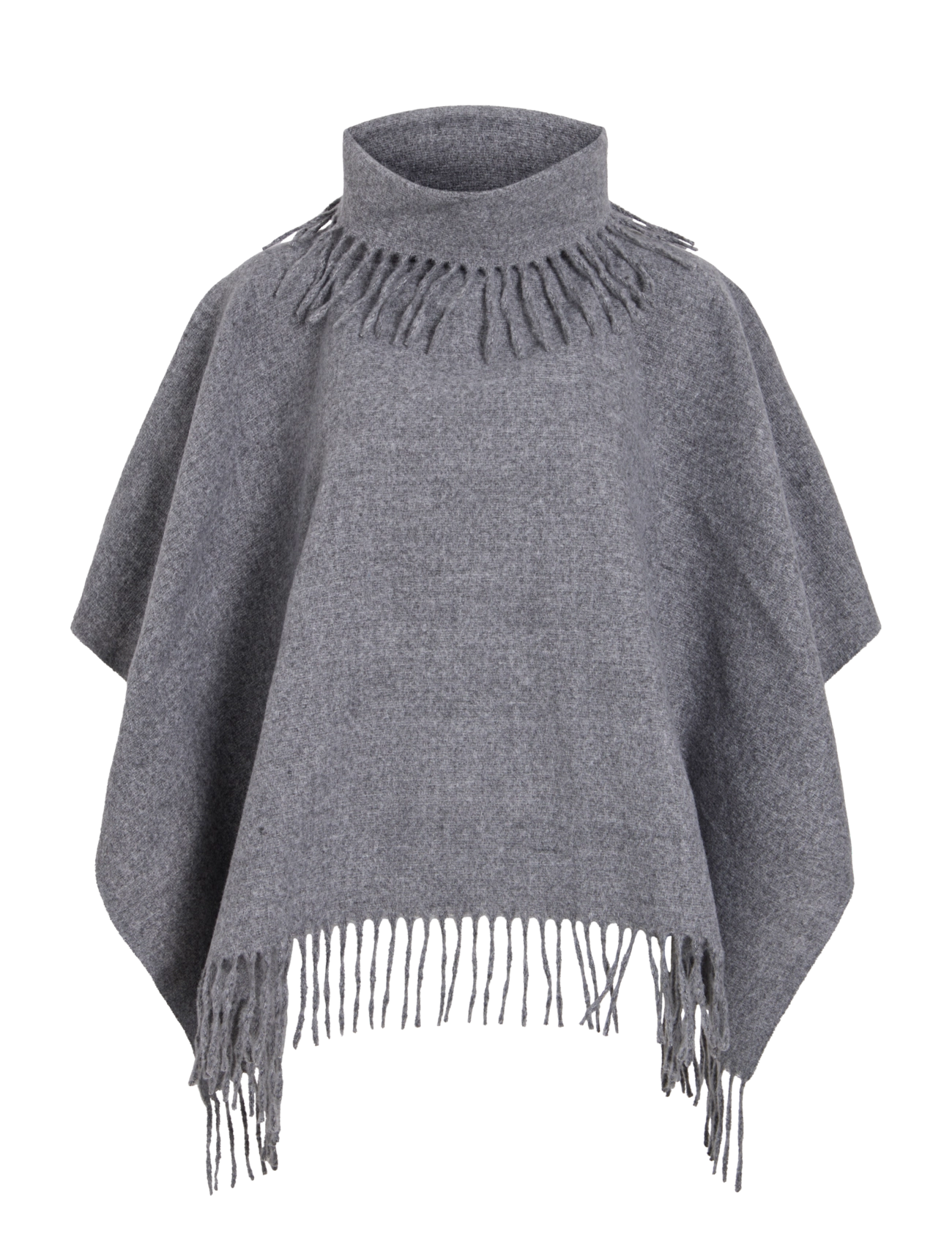 Vila VIFJOLIRA EA HIGH NECK PONCHO/EF - Kläder - DARK NATURAL MELANGE / grey