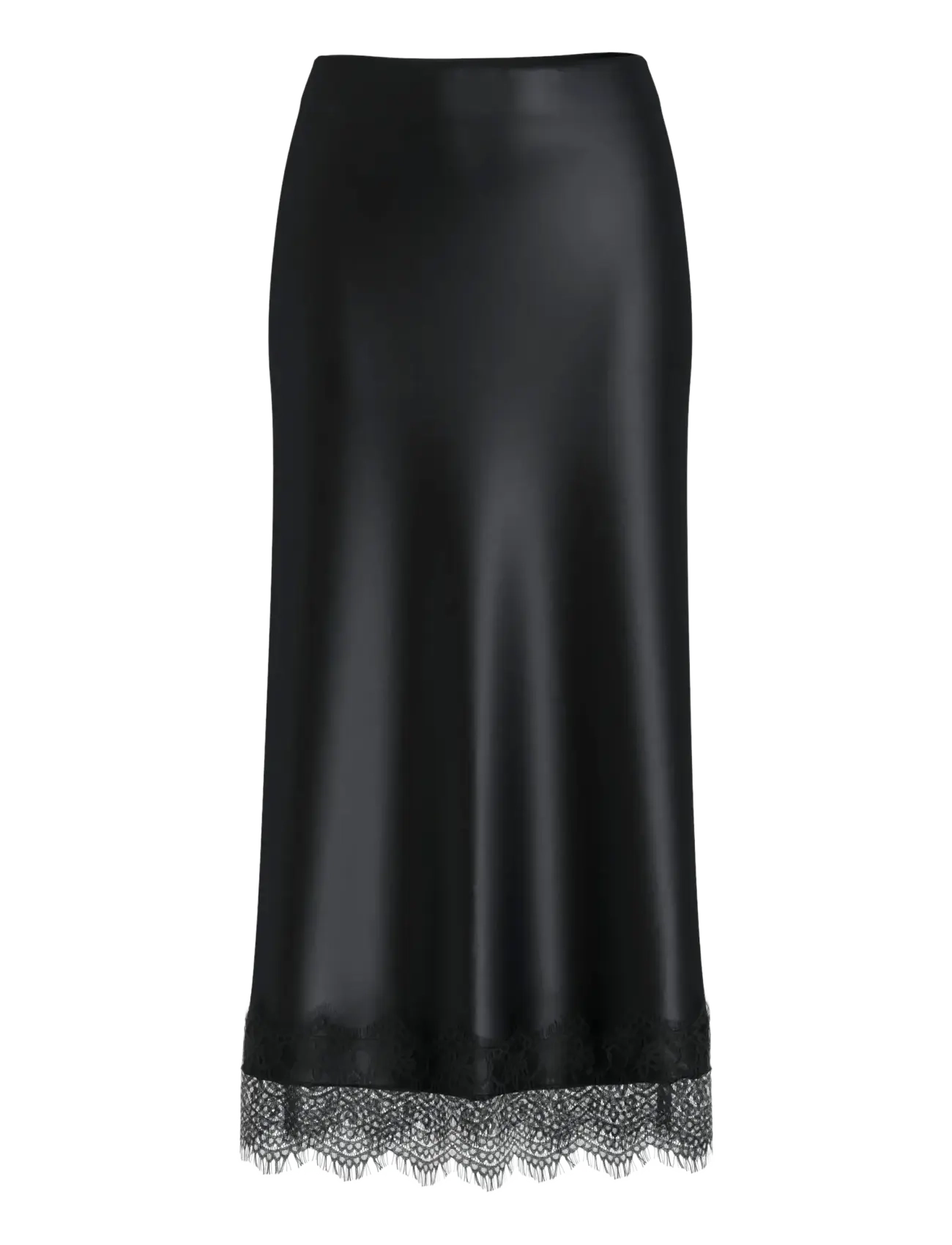 Vila VIELLETTE HW ANKLE LACE SKIRT - NOOS - Skirts - BLACK BEAUTY / black