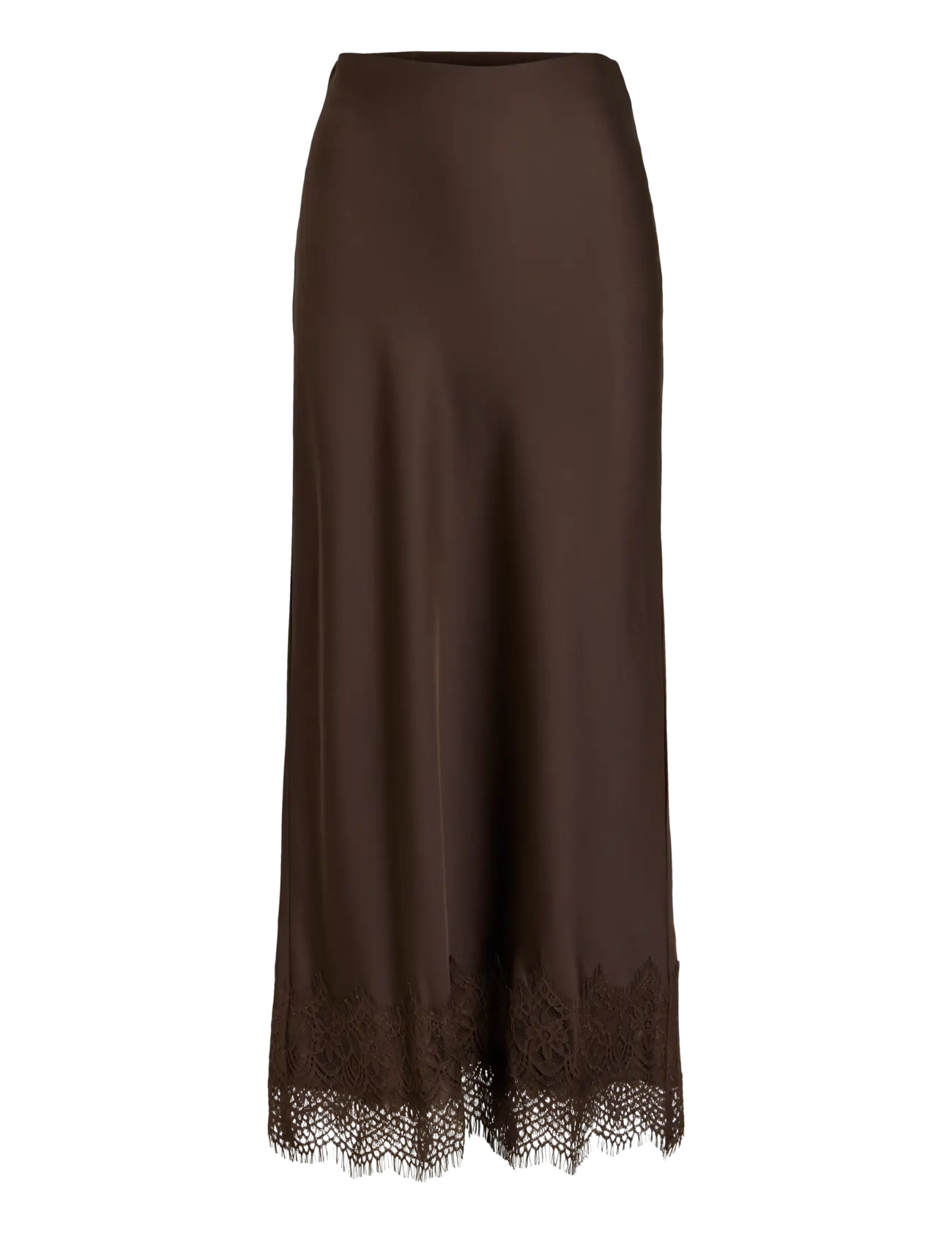 Vila VIELLETTE HW ANKLE LACE SKIRT - NOOS - Nederdele - COFFEE BEAN / brown