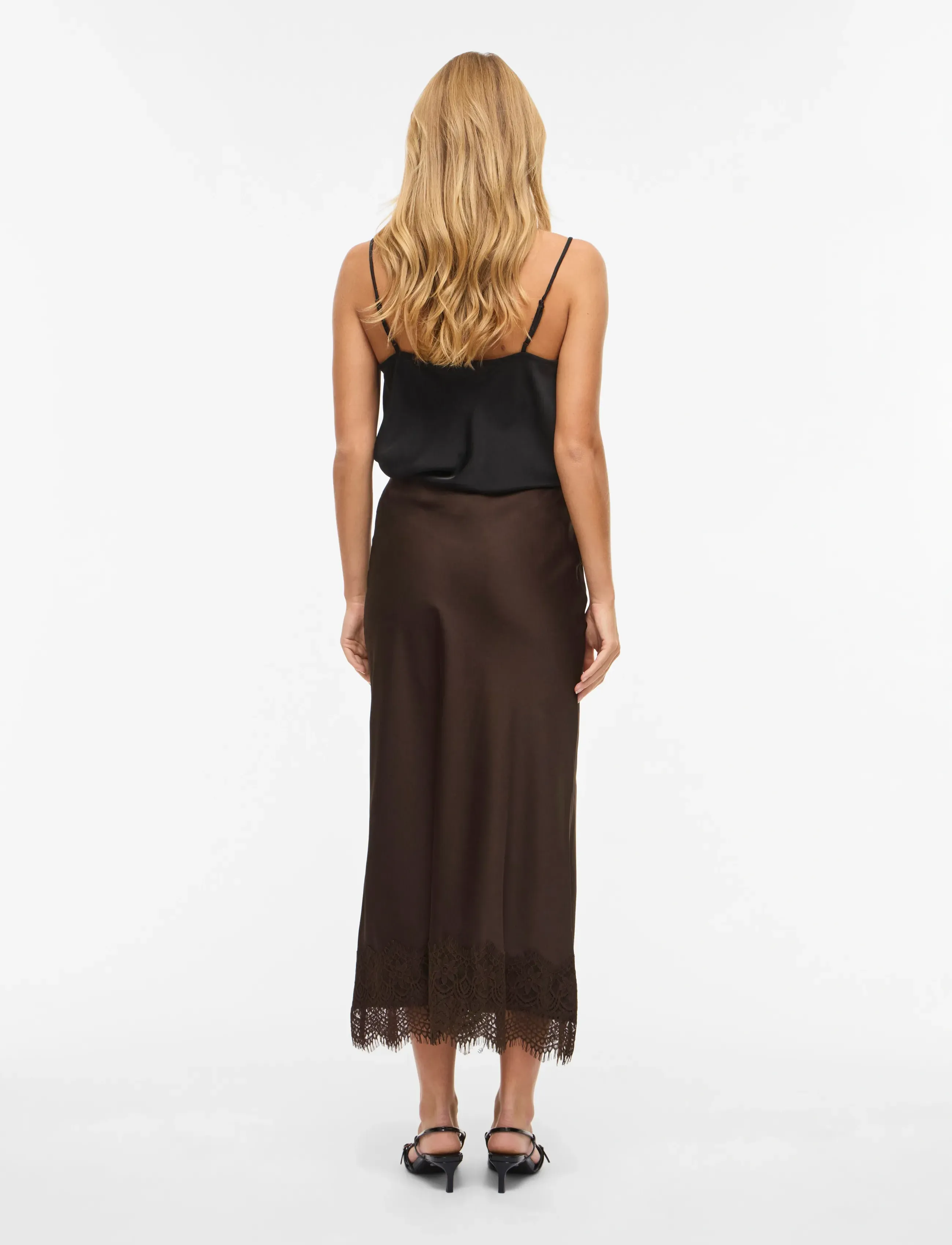 Vila - VIELLETTE HW ANKLE LACE SKIRT - NOOS - maxi pils - coffee bean - 3