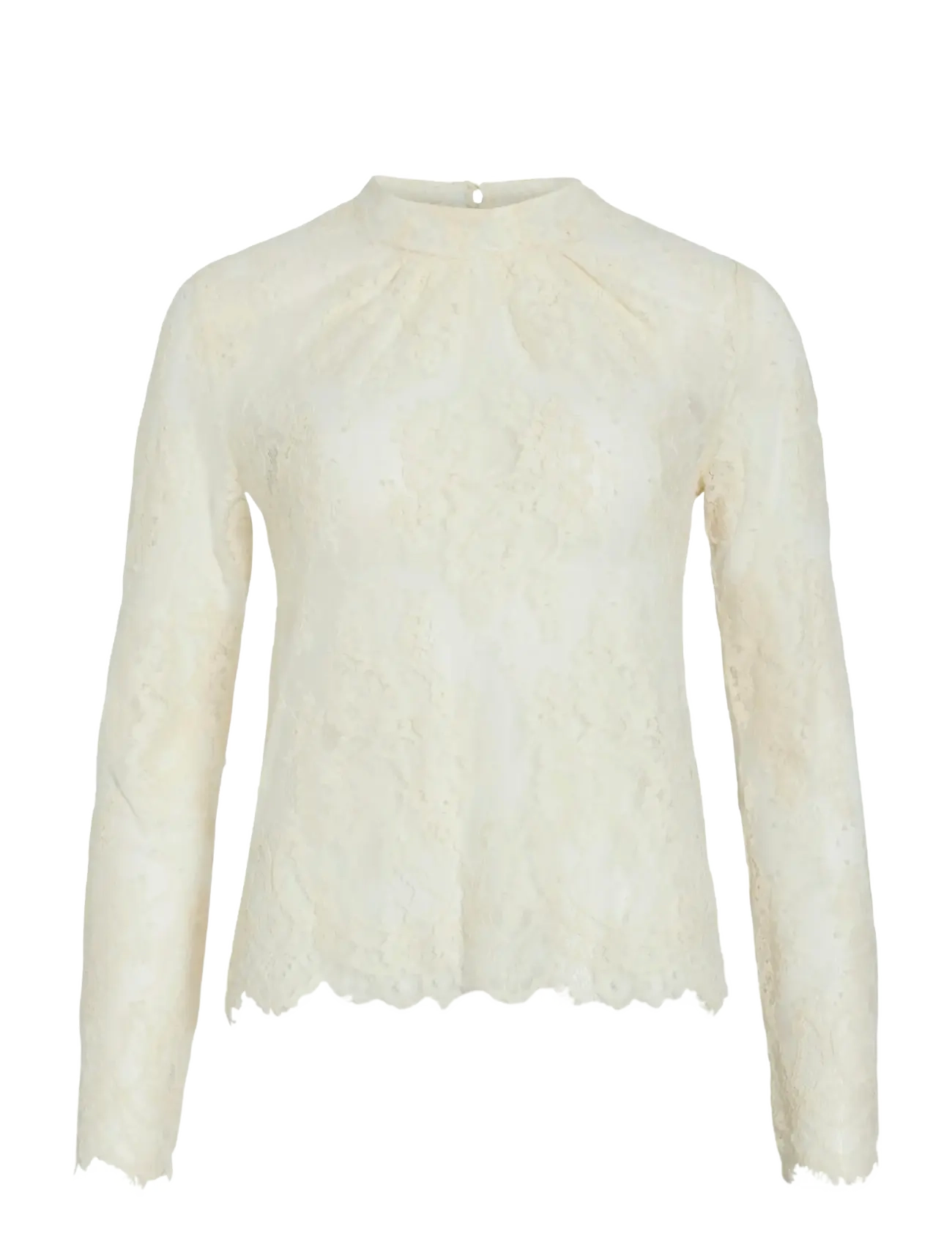 Vila VICARRIE L/S LACE TOP - Vis alt - BIRCH / cream