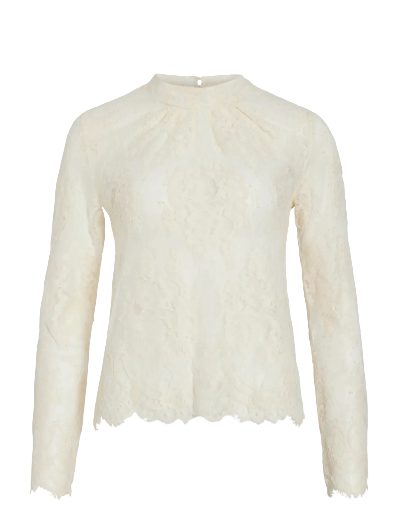 Vila VICARRIE L/S LACE TOP - Vila - BIRCH / cream