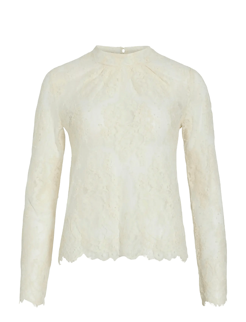 Vila - VICARRIE L/S LACE TOP - langærmede bluser - birch - 1