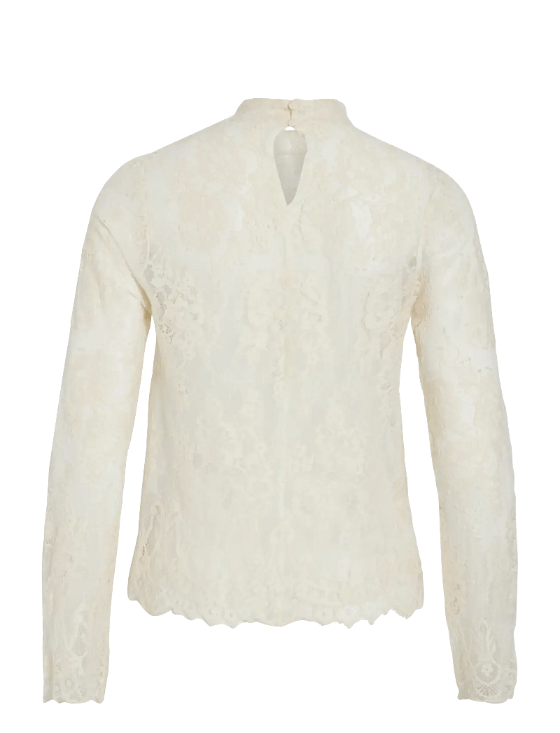 Vila - VICARRIE L/S LACE TOP - långärmade blusar - birch - 2