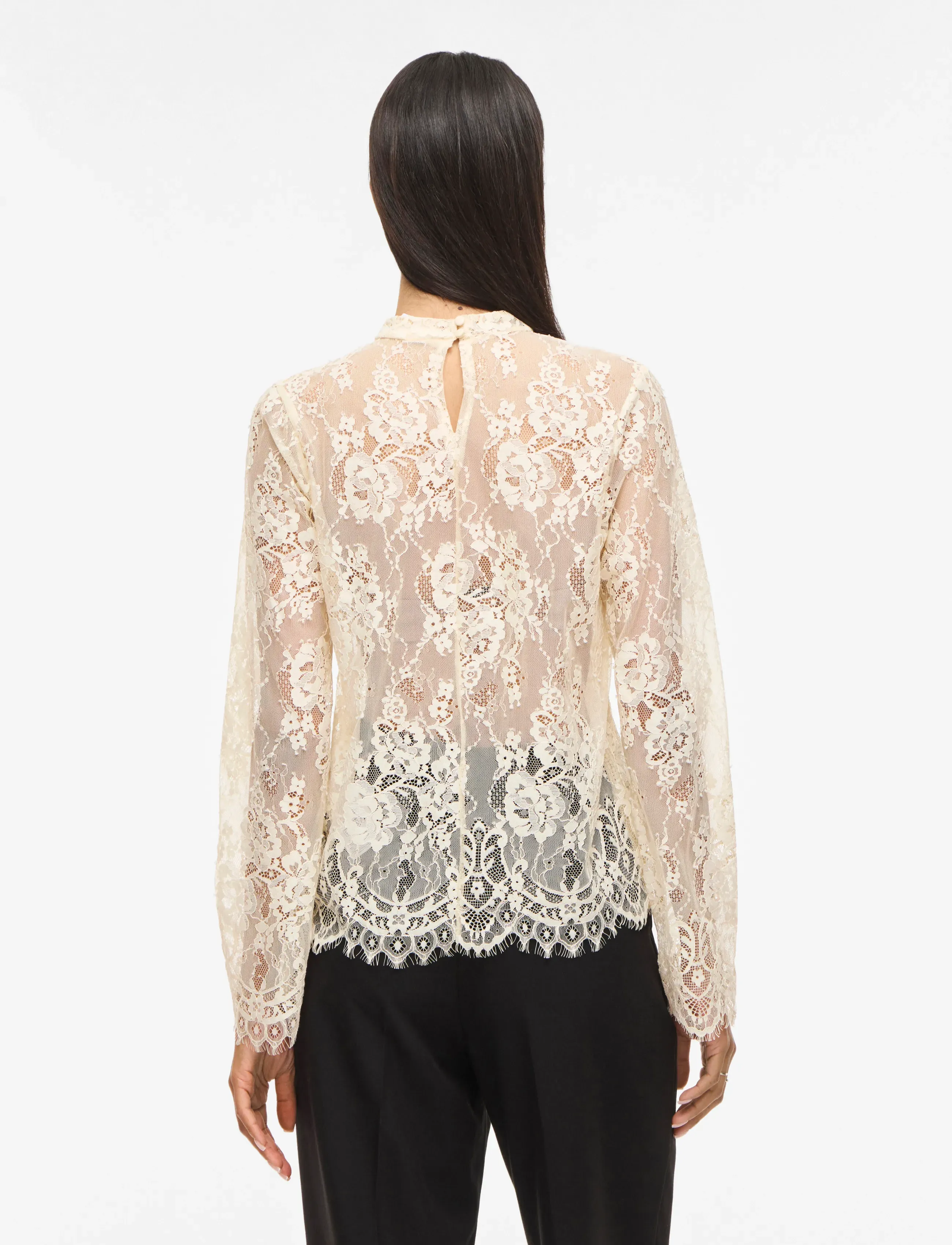 Vila - VICARRIE L/S LACE TOP - birch - 3