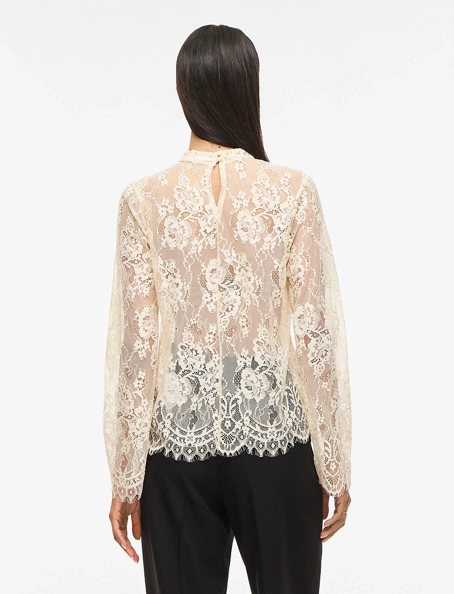 Vila - VICARRIE L/S LACE TOP - birch - 3
